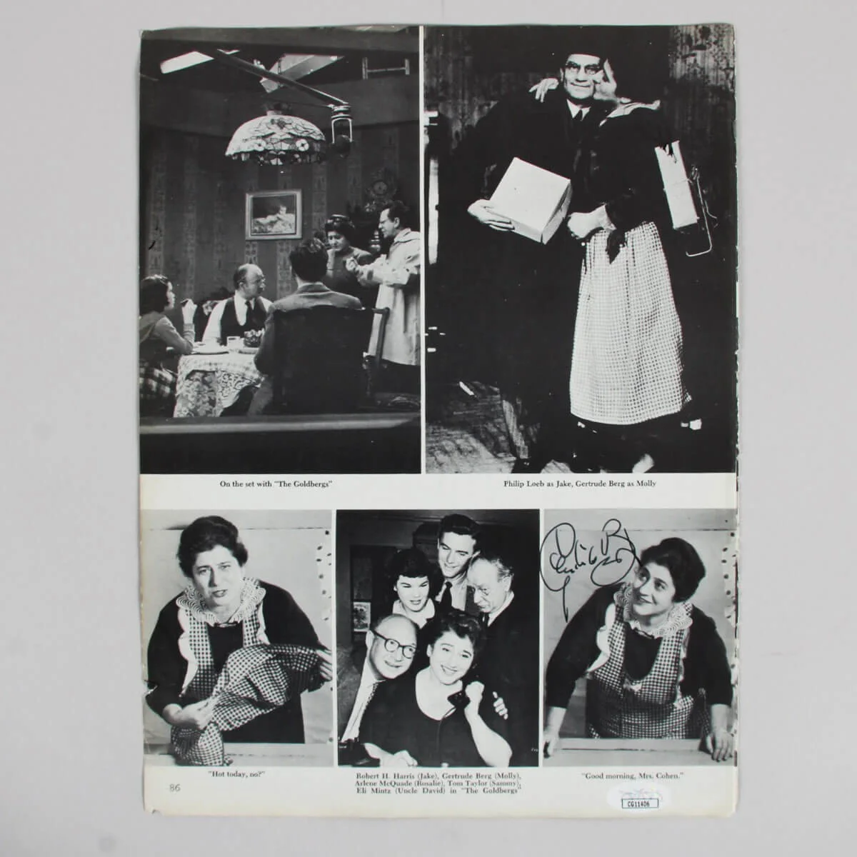 Gertrude Berg Signed Magazine Page - COA JSA, image 3