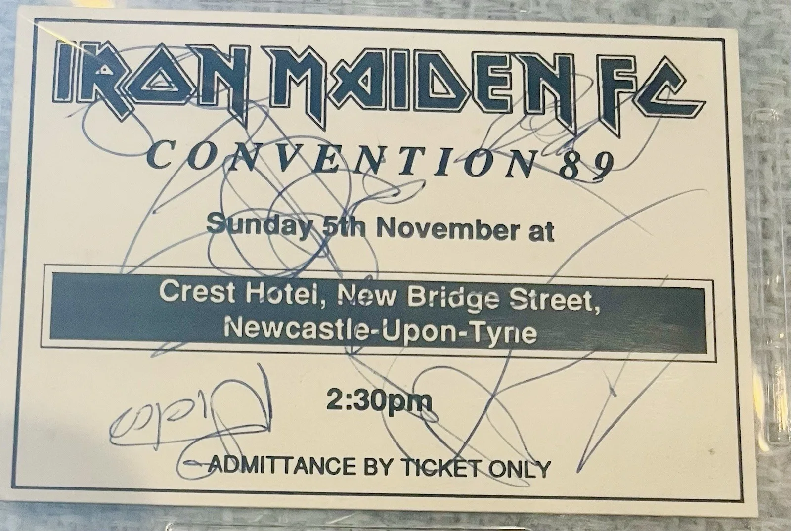 Iron Maiden Band Signed 1989 Ticket 5 Autograph Dickinson Murray McBrain PSA/DNA, image 2
