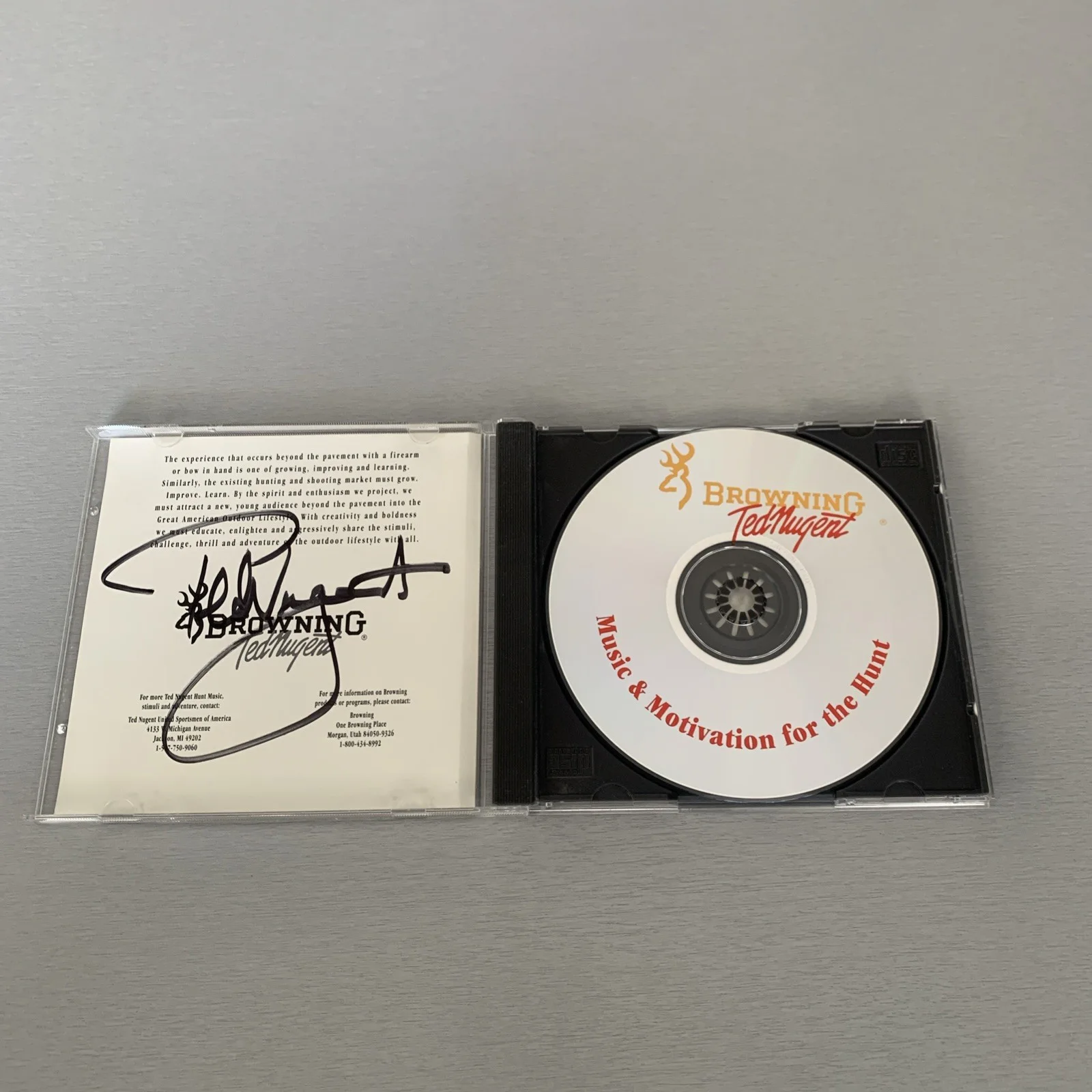 Ted Nugent SIGNED Browning CD 1997 Collector’s Edition - Music for the Hunt, image 3