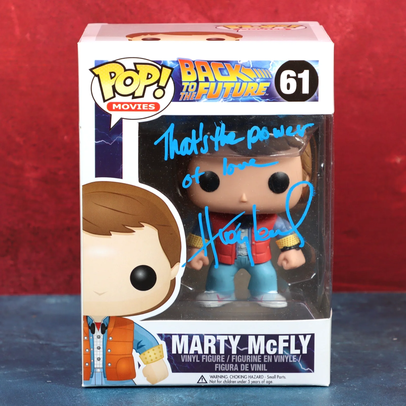 Huey Lewis — Funko Pop Signed BTTF Huey Lewis Inscribed 61 Marty Official Pix 2013 Protector, image 2
