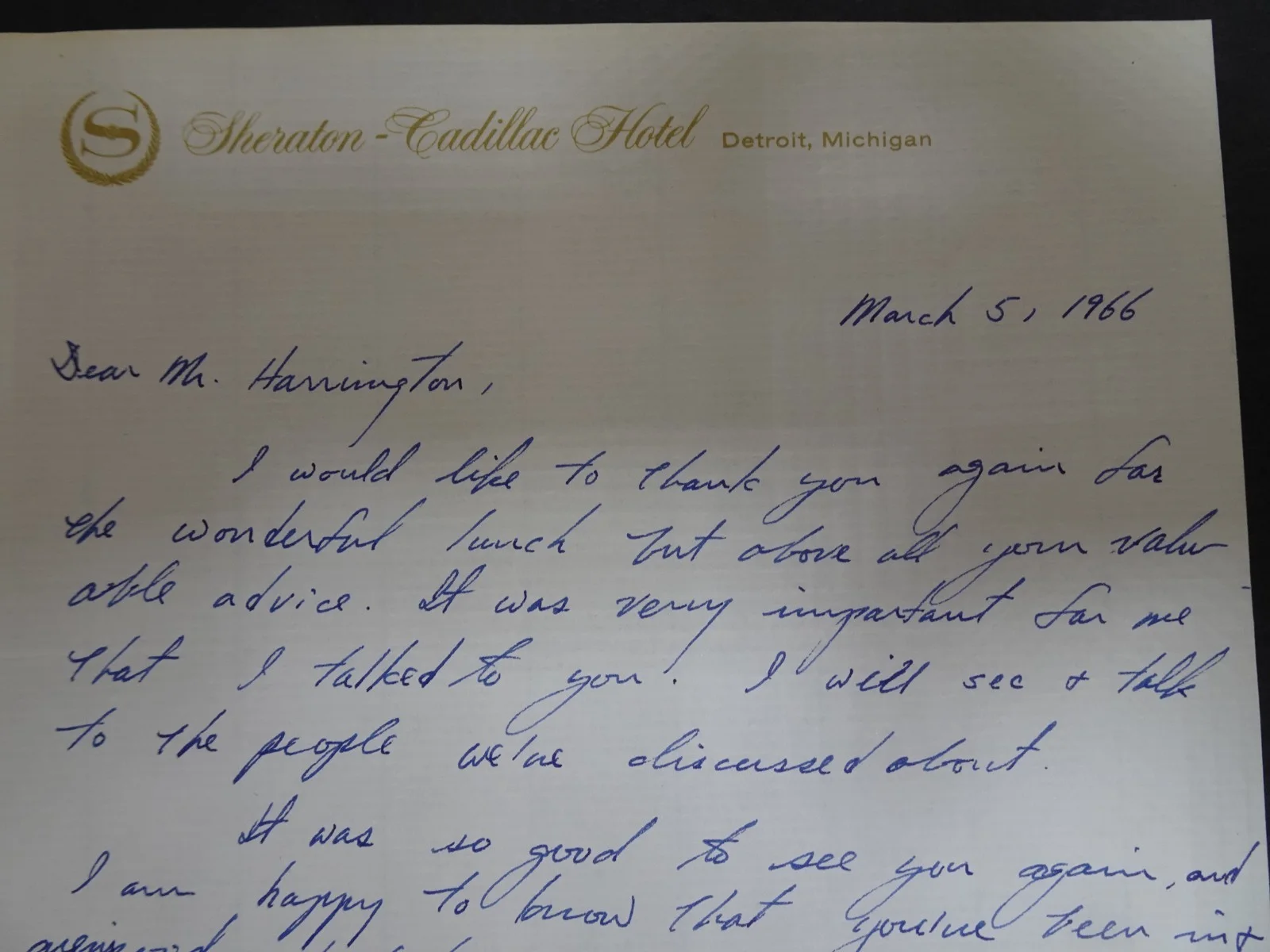 Handwritten Note Tony Autograph Letter Symphony to Howard Harrington 03/05/66, изображение 4