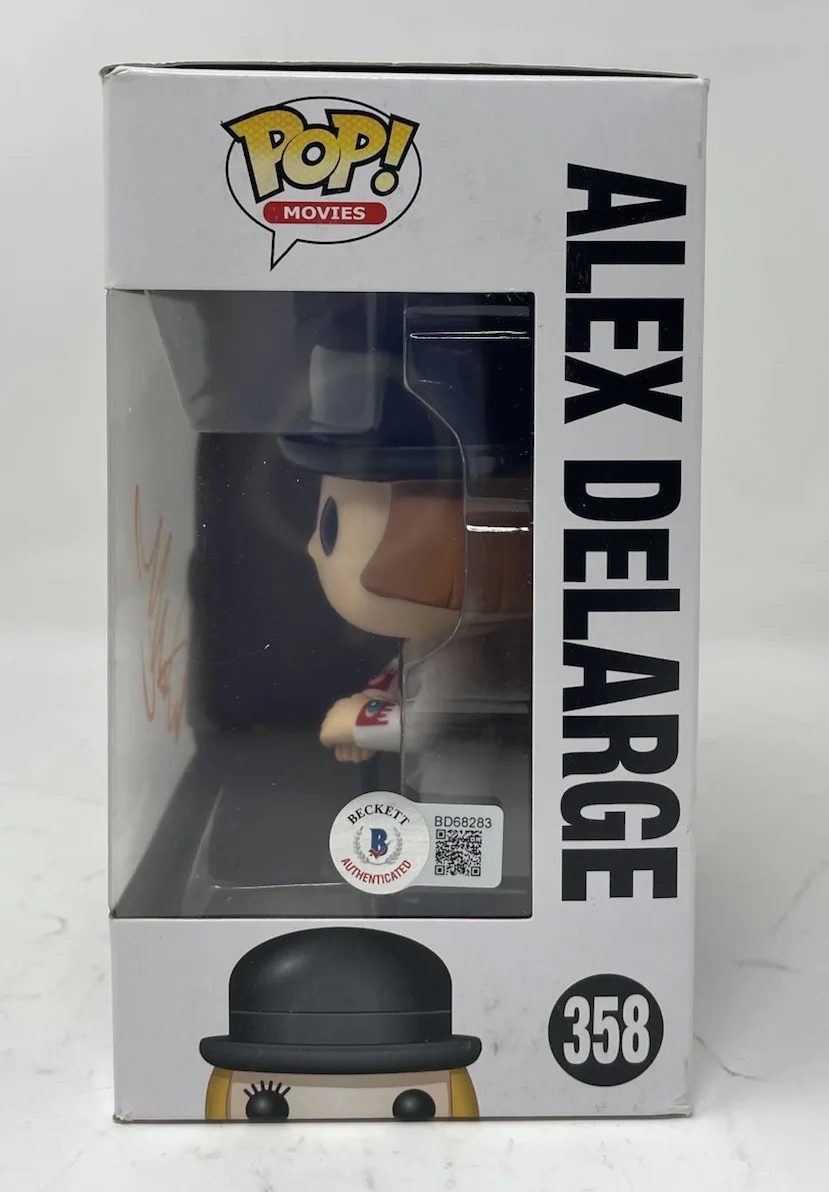 Malcolm McDowell — Malcolm McDowell Signed A Clockwork Orange Alex DeLarge Funko Pop #358 BAS COA, image 2