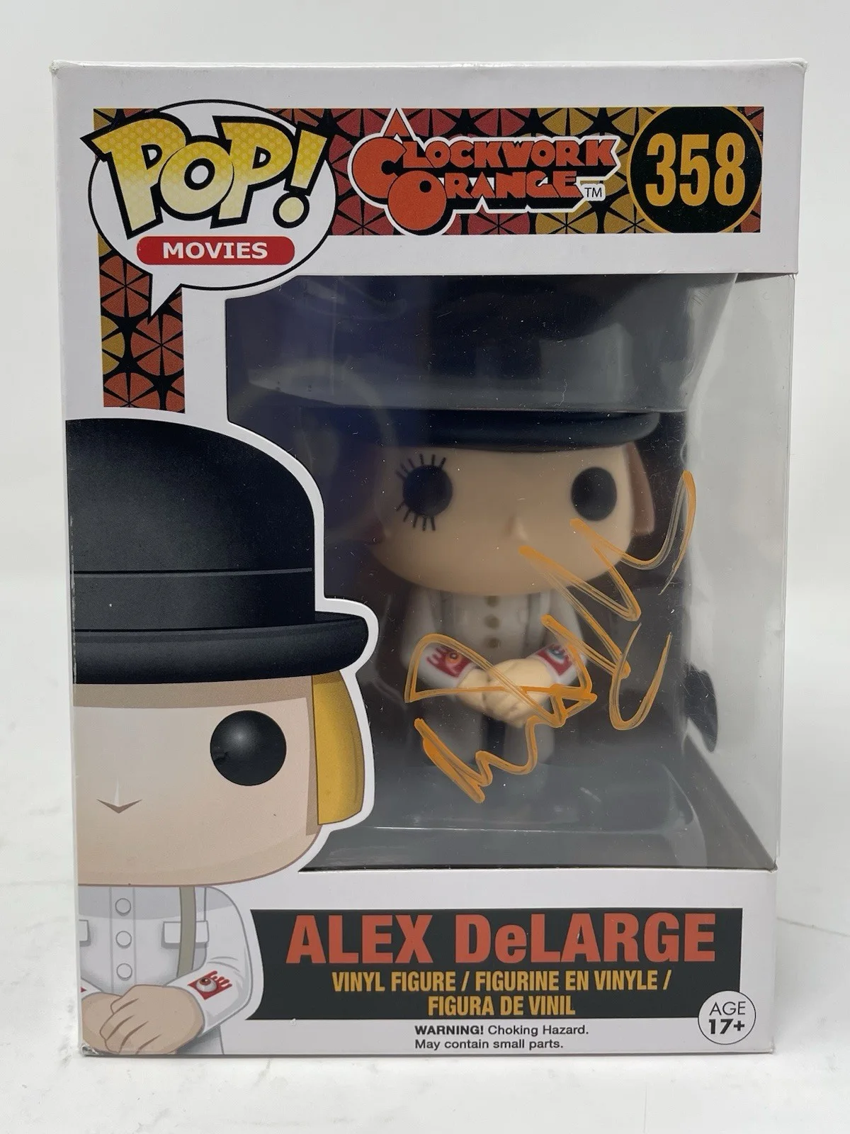Malcolm McDowell — Malcolm McDowell Signed A Clockwork Orange Alex DeLarge Funko Pop #358 BAS COA, image 3
