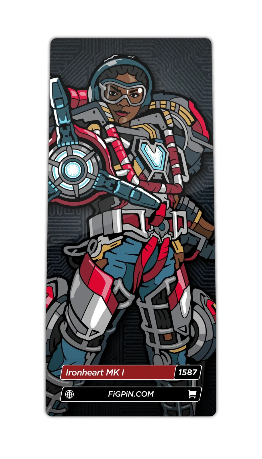 FiGPiN Ironheart MK I (1587) Black Panther Wakenda Forever LE500 3-inch Pin, изображение 2