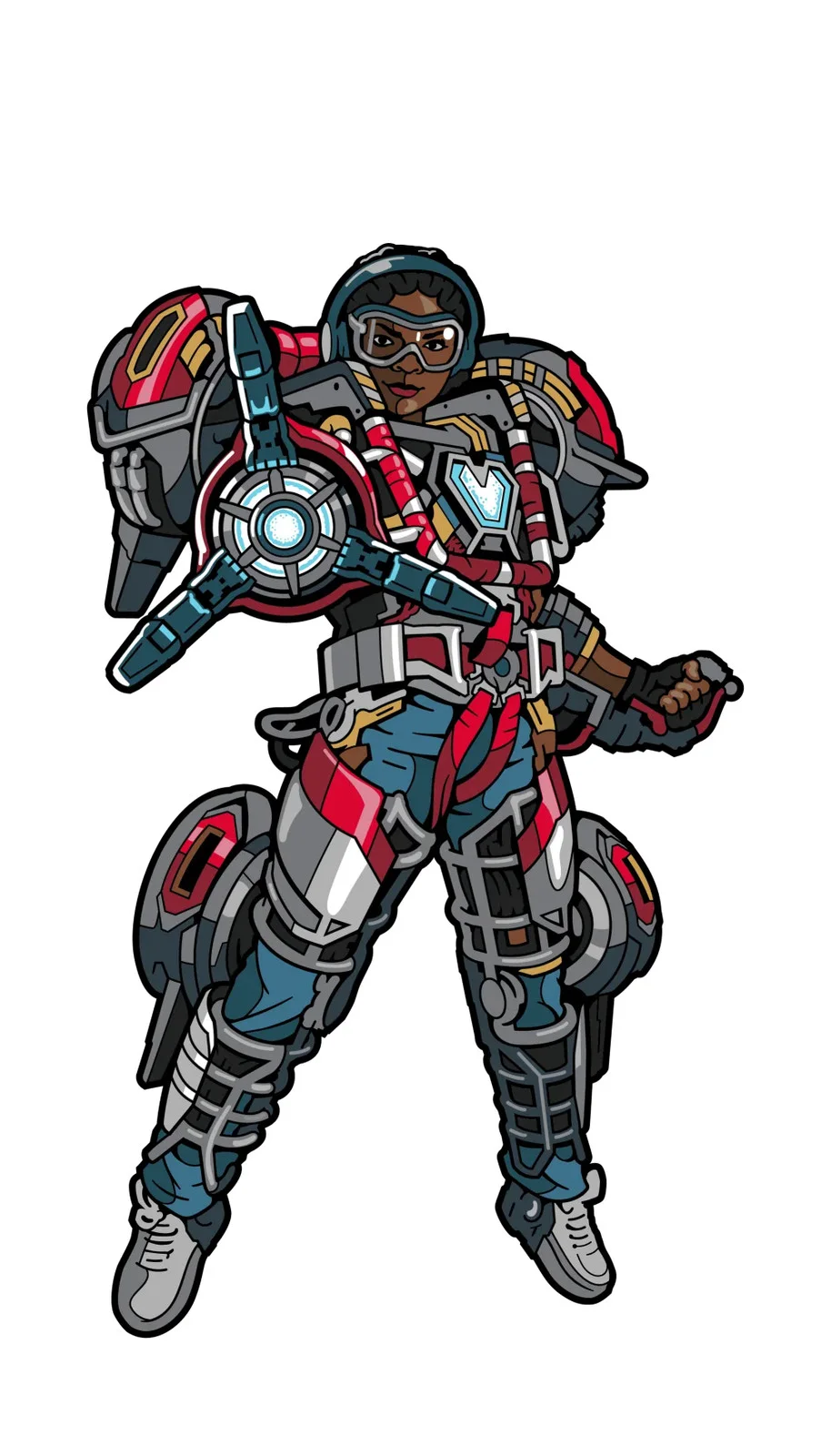 FiGPiN Ironheart MK I (1587) Black Panther Wakenda Forever LE500 3-inch Pin, изображение 4
