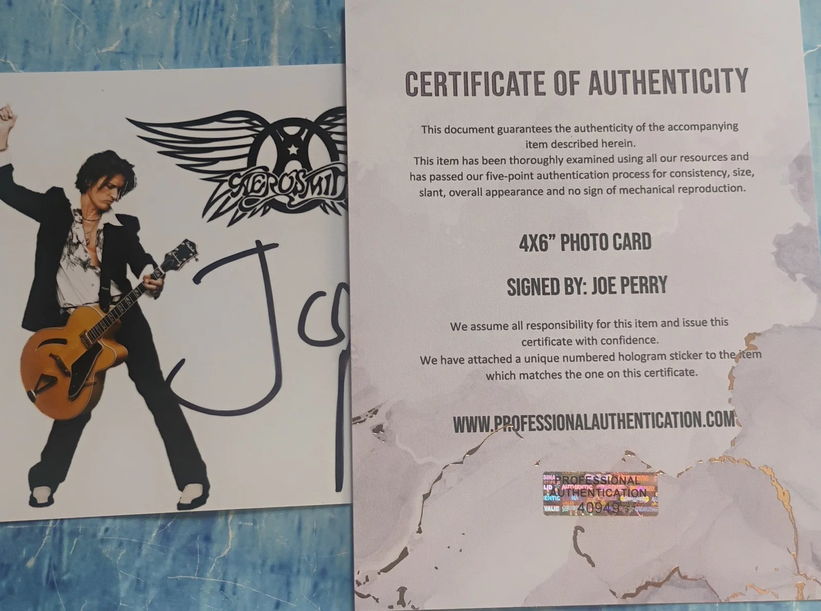 Joe Perry Hand Signed Autograph Photo COA Aerosmith NO US TARIFFS, image 4
