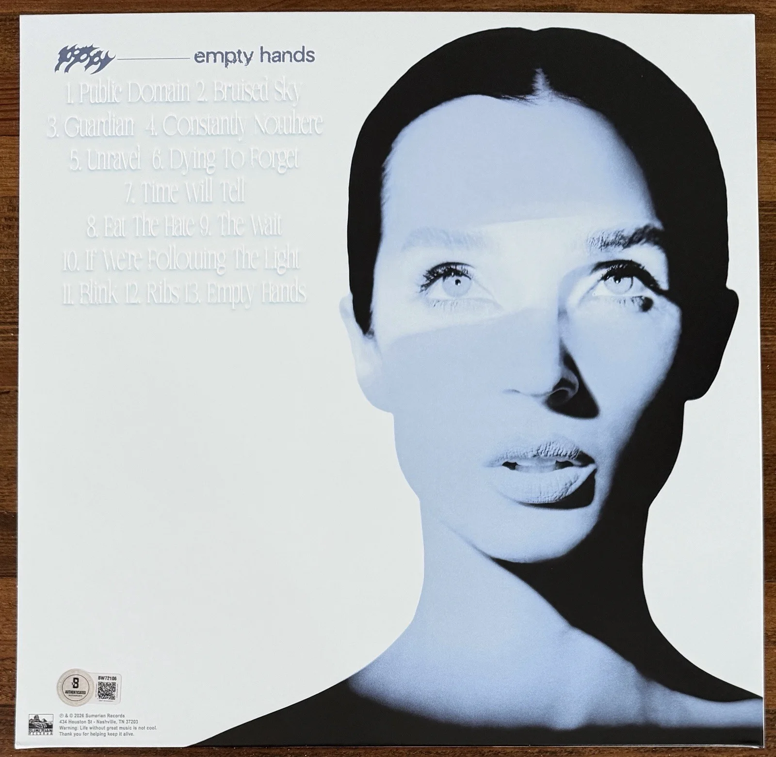 Poppy SIGNED Empty Hands Color Vinyl LP Jacket Cover AUTOGRAPH Beckett BAS COA, изображение 2