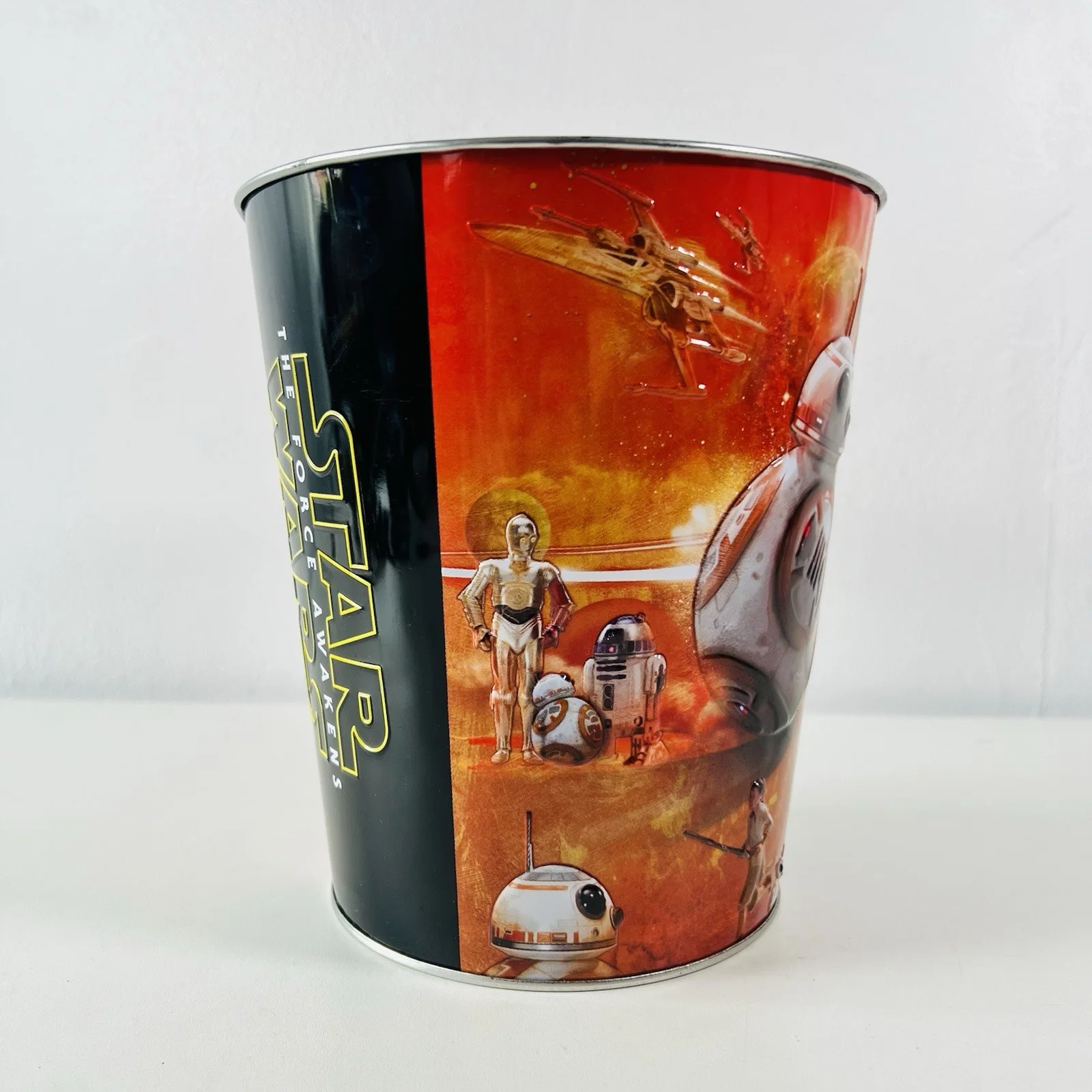 Star Wars The Force Awakens Metal Popcorn Bucket Golden Link Lucas Film BB8, изображение 2