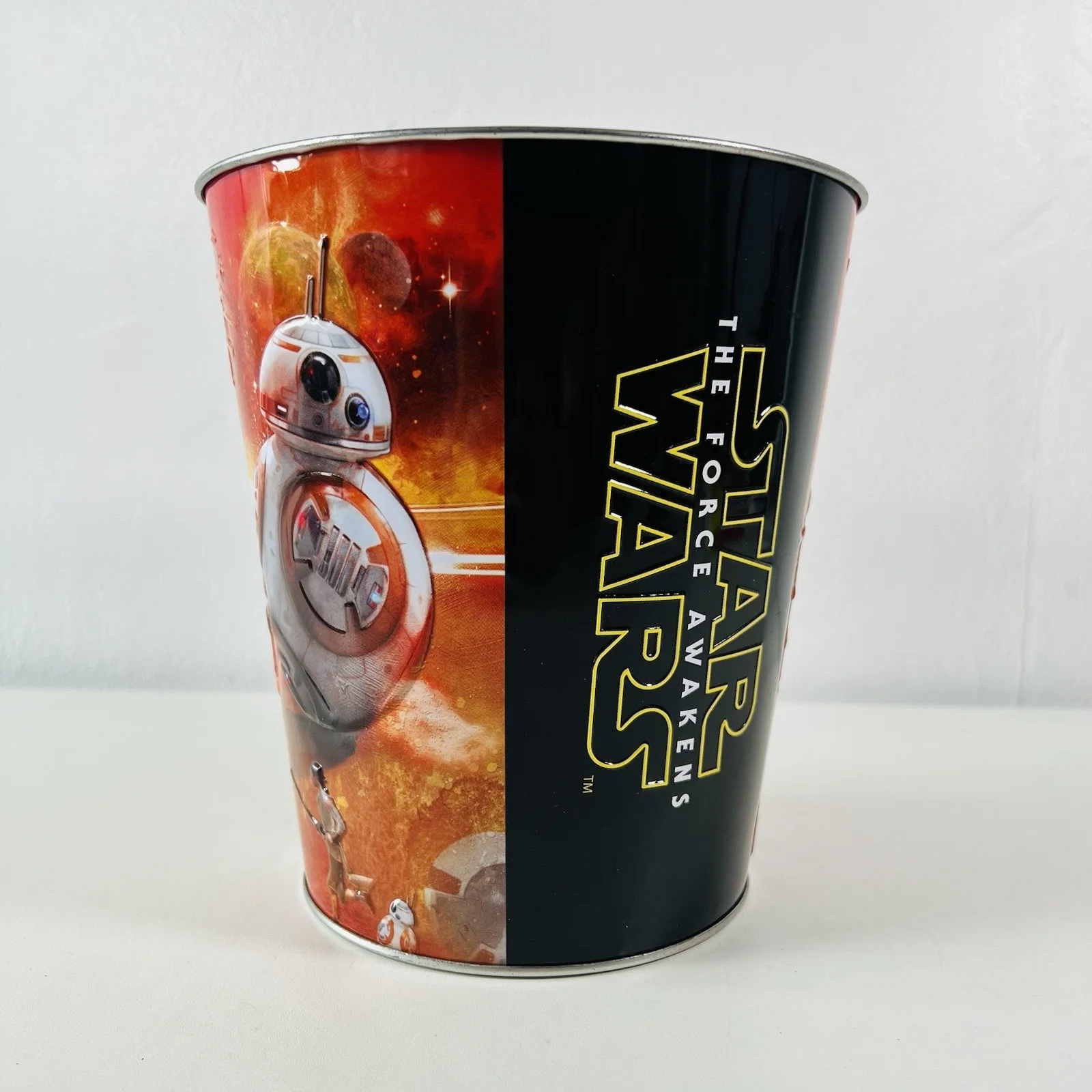 Star Wars The Force Awakens Metal Popcorn Bucket Golden Link Lucas Film BB8, изображение 3