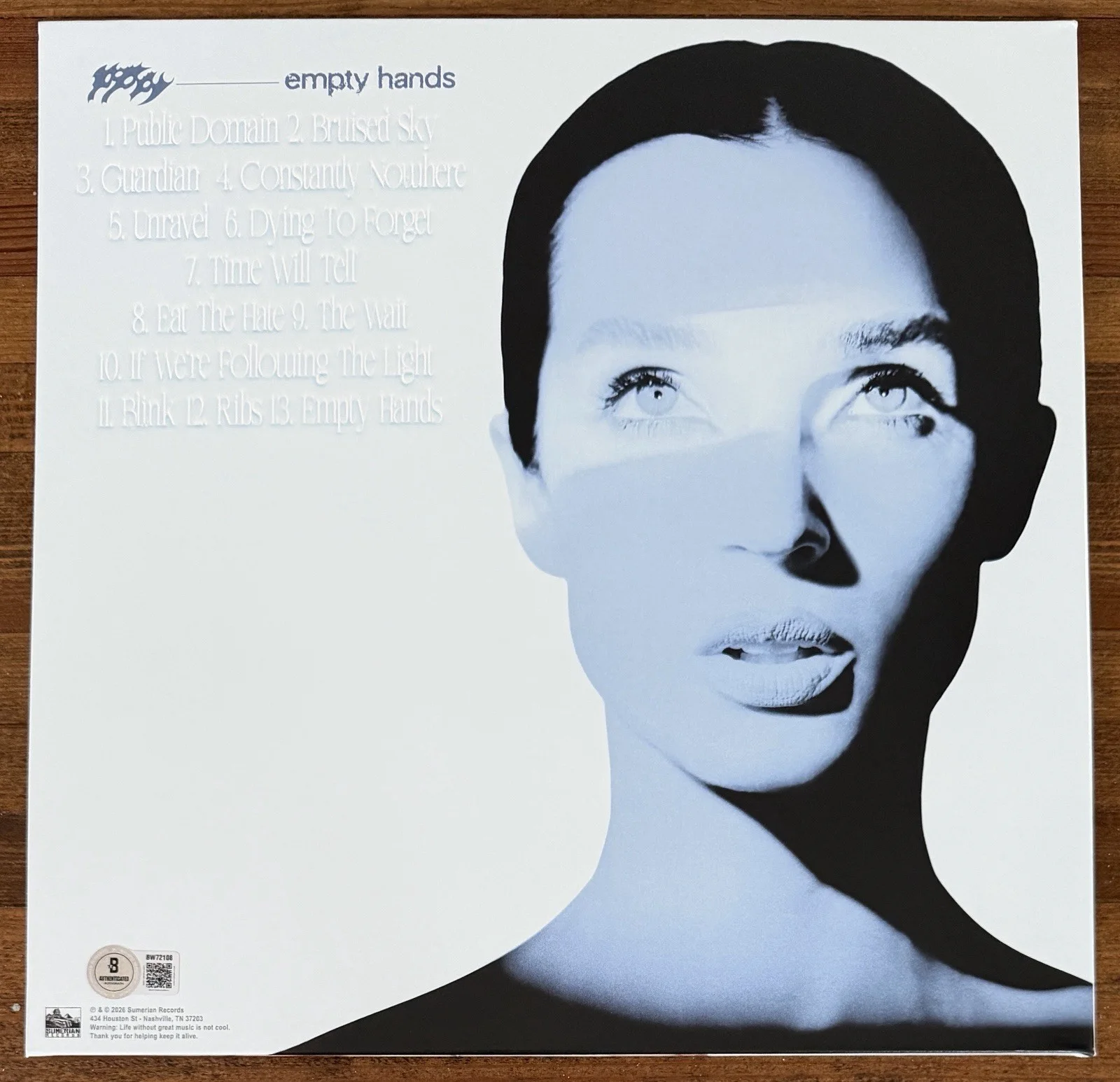 Poppy SIGNED Empty Hands Album Vinyl LP Jacket Cover AUTOGRAPH Beckett BAS COA, изображение 2