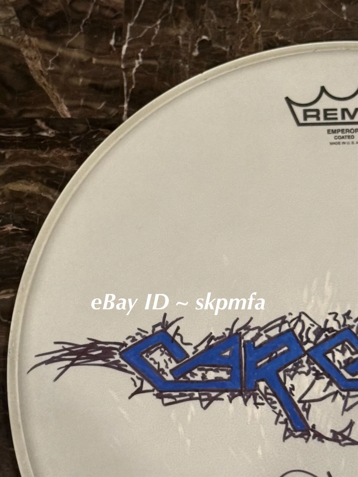DAN WILDING of CARCASS Signed Drumhead 💯 Official Auto Custom Art Played 🔥, image 4