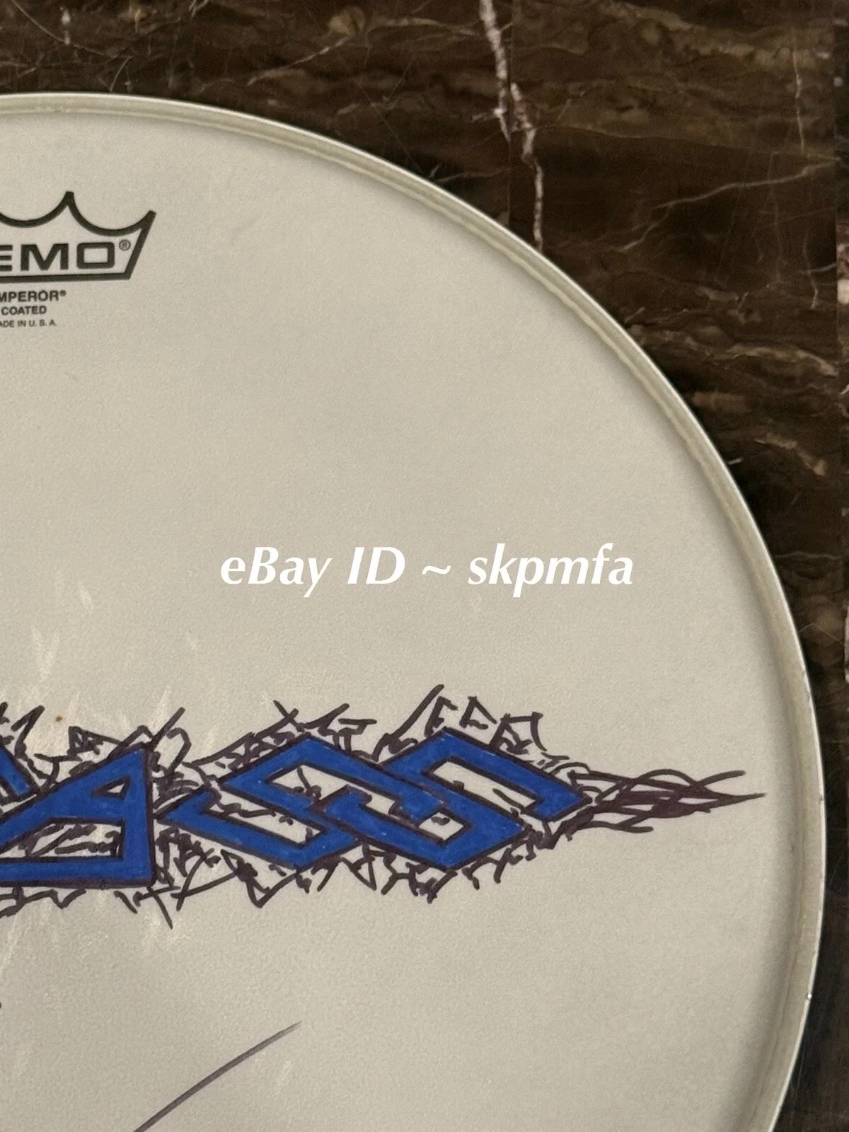 DAN WILDING of CARCASS Signed Drumhead 💯 Official Auto Custom Art Played 🔥, image 5