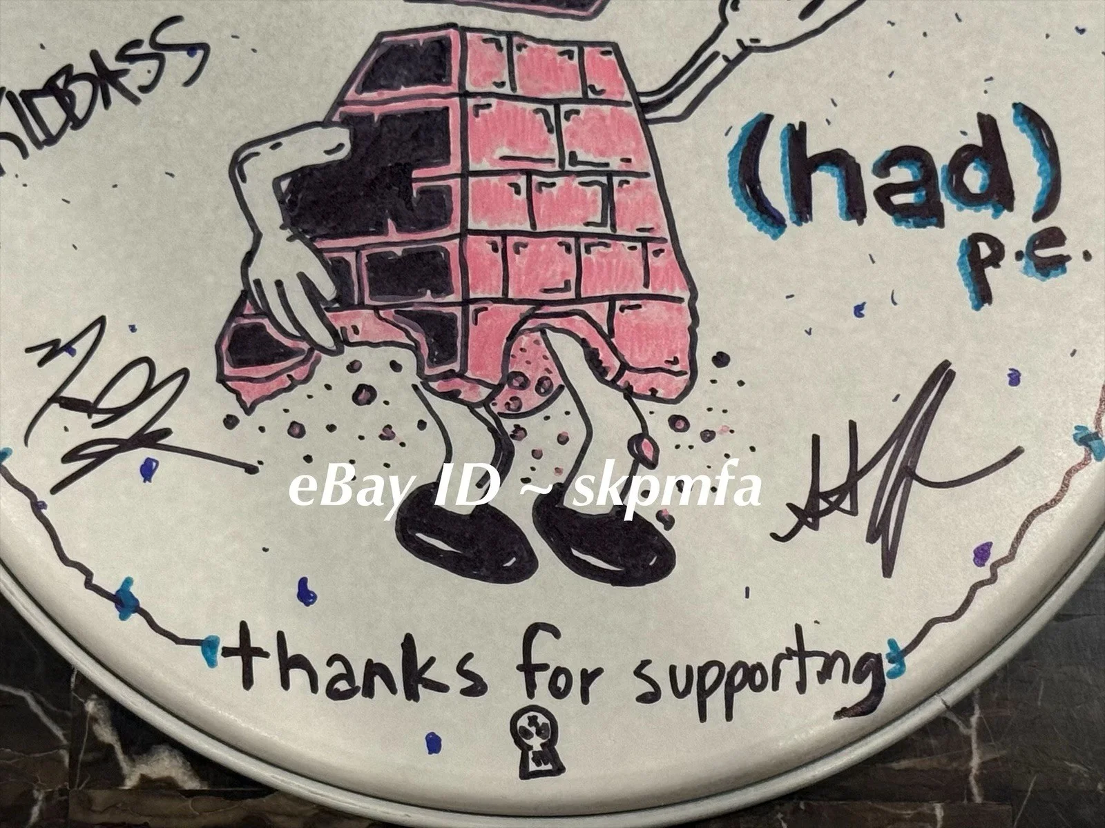 HED PE Band Signed 14" Drumhead Auto 💯 Official Merch 🥁, image 3