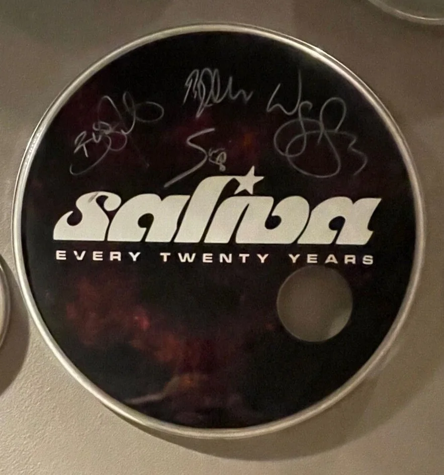 Authentic Band Signed ~ SALIVA Bass Drumhead ~ Autograph Current Lineup, image 2