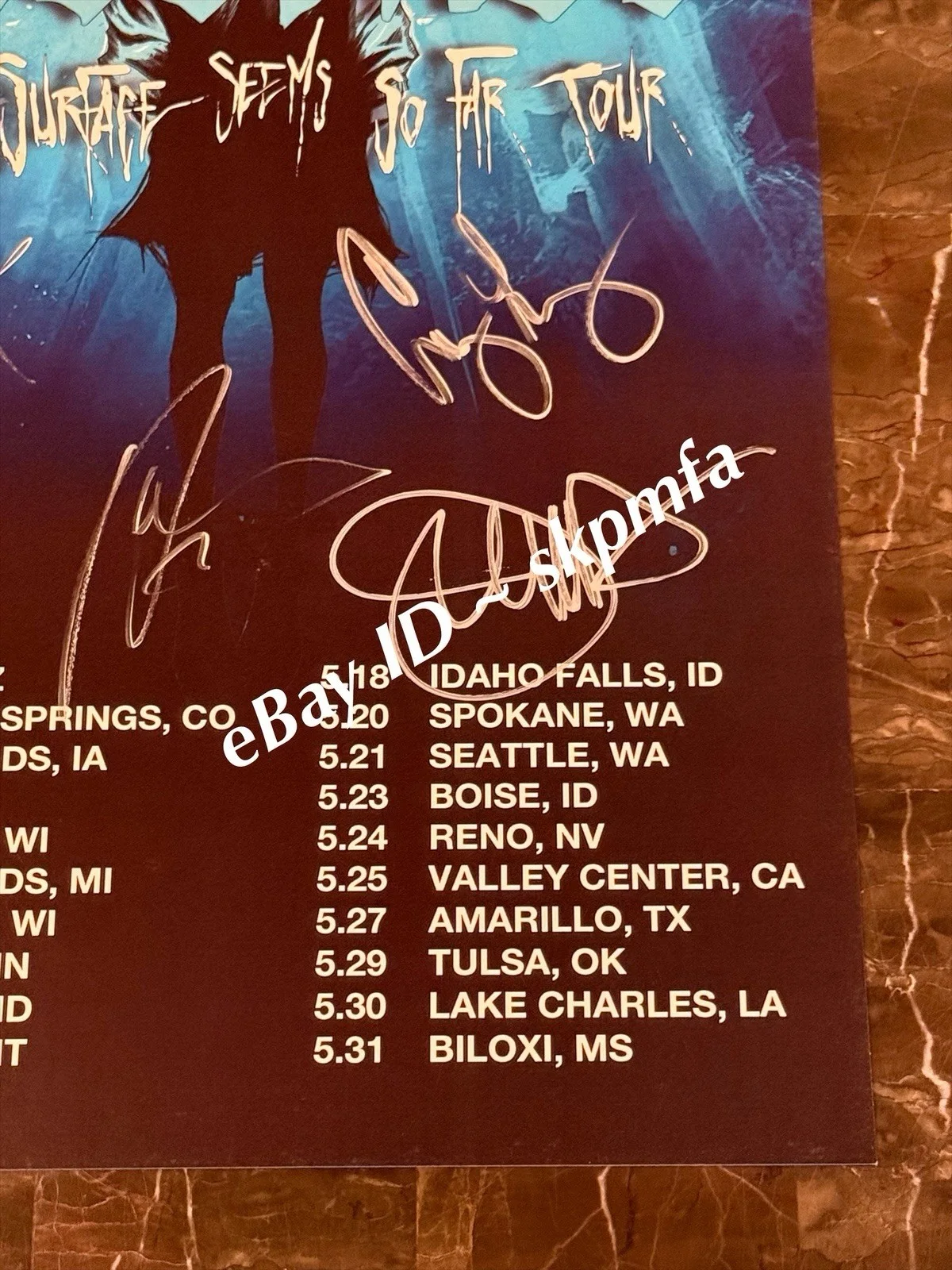 SEETHER Signed Poster VIP 11x17 💯 Official Merch 2025 Tour🔥, image 5