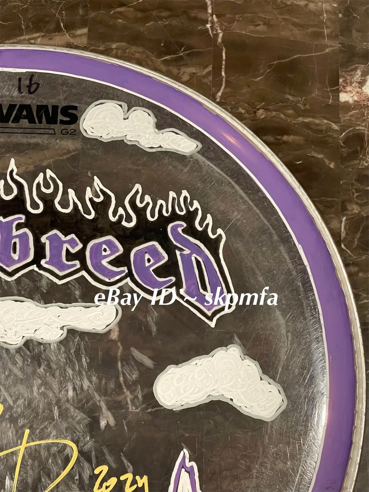 MATT BRYNE - HATEBREED Signed Drumhead 💯 Official Merch Custom Art Work ⛰️🏔️, image 5