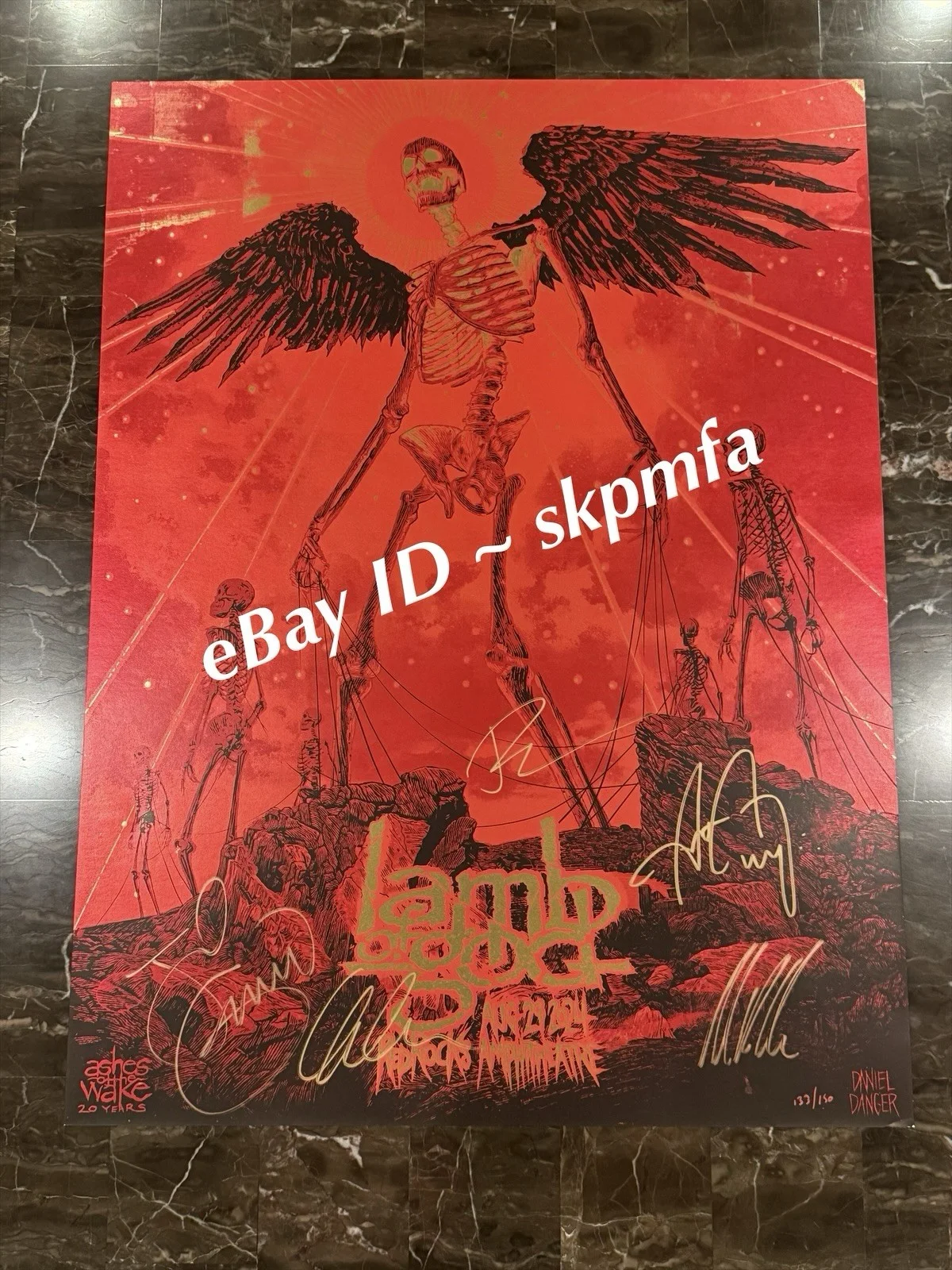 LAMB OF GOD Poster RED ROCKS Band SIGNED 🎸💯OFFICIAL MERCH 133/150 🤘🏻, изображение 2