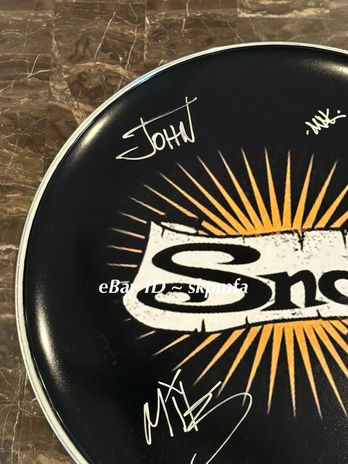 SNOT Band Signed Custom Drumhead 16" Mike Doling 💯 Authentic! Current Line Up, image 2
