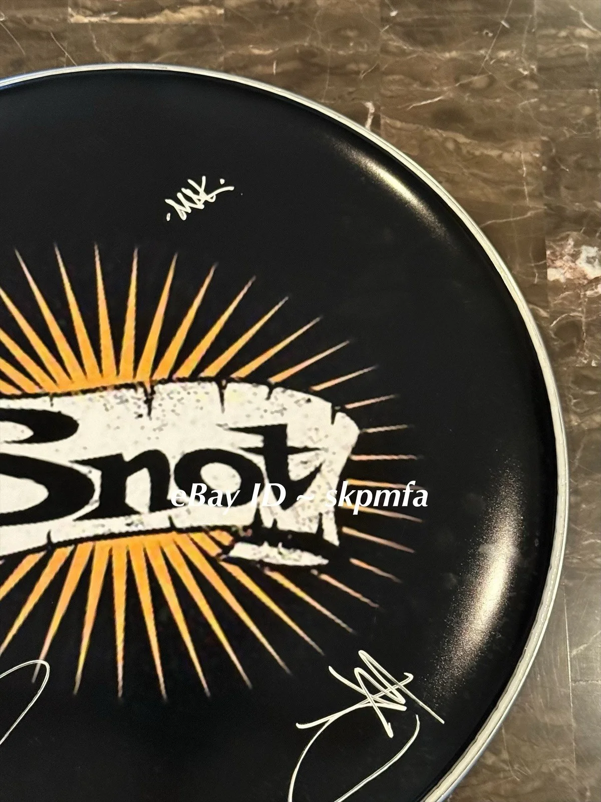 SNOT Band Signed Custom Drumhead 16" Mike Doling 💯 Authentic! Current Line Up, image 3