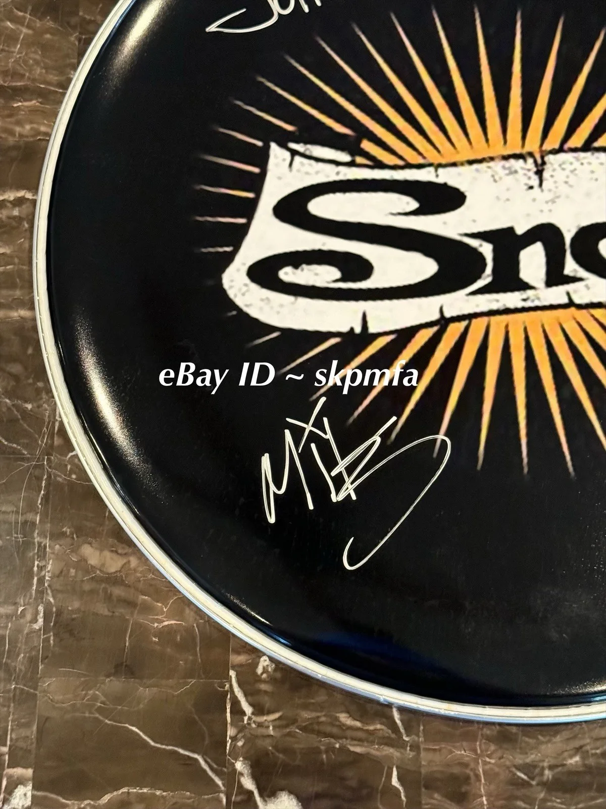 SNOT Band Signed Custom Drumhead 16" Mike Doling 💯 Authentic! Current Line Up, image 4