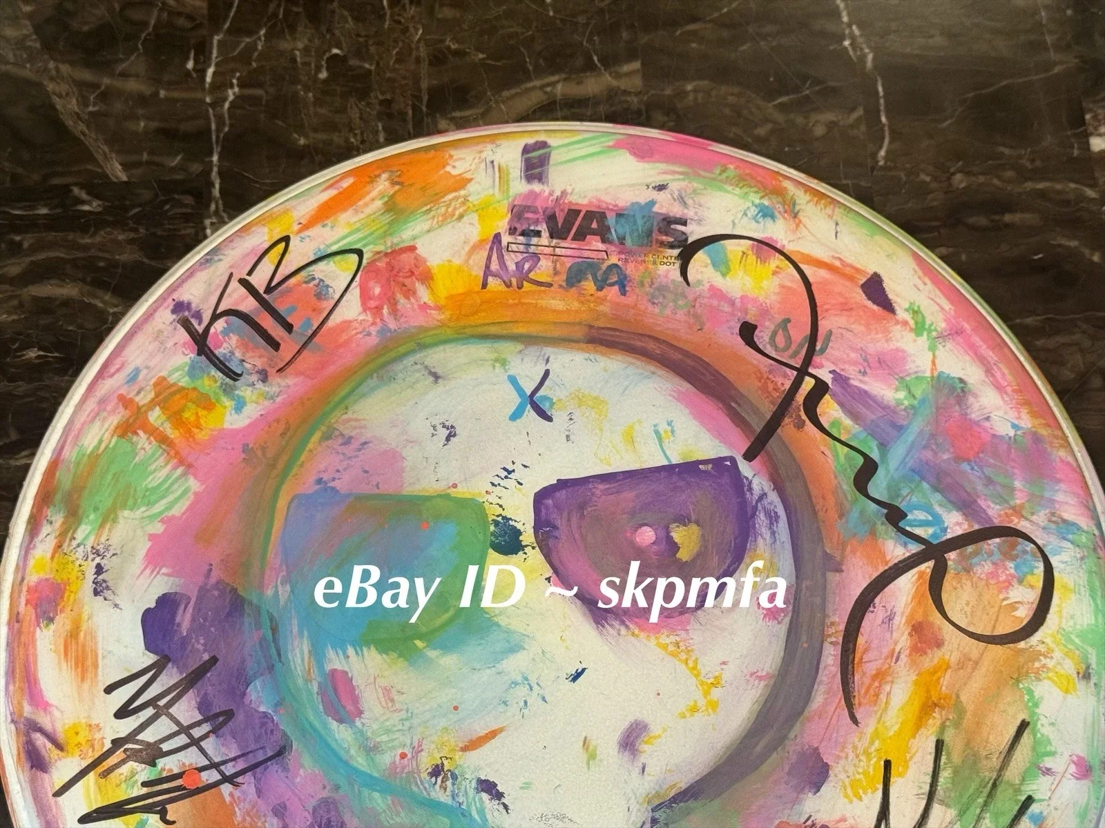 HED PE Band Signed 14" Drumhead Auto 💯 Official Merch 🥁Custom 1 of 1, image 2