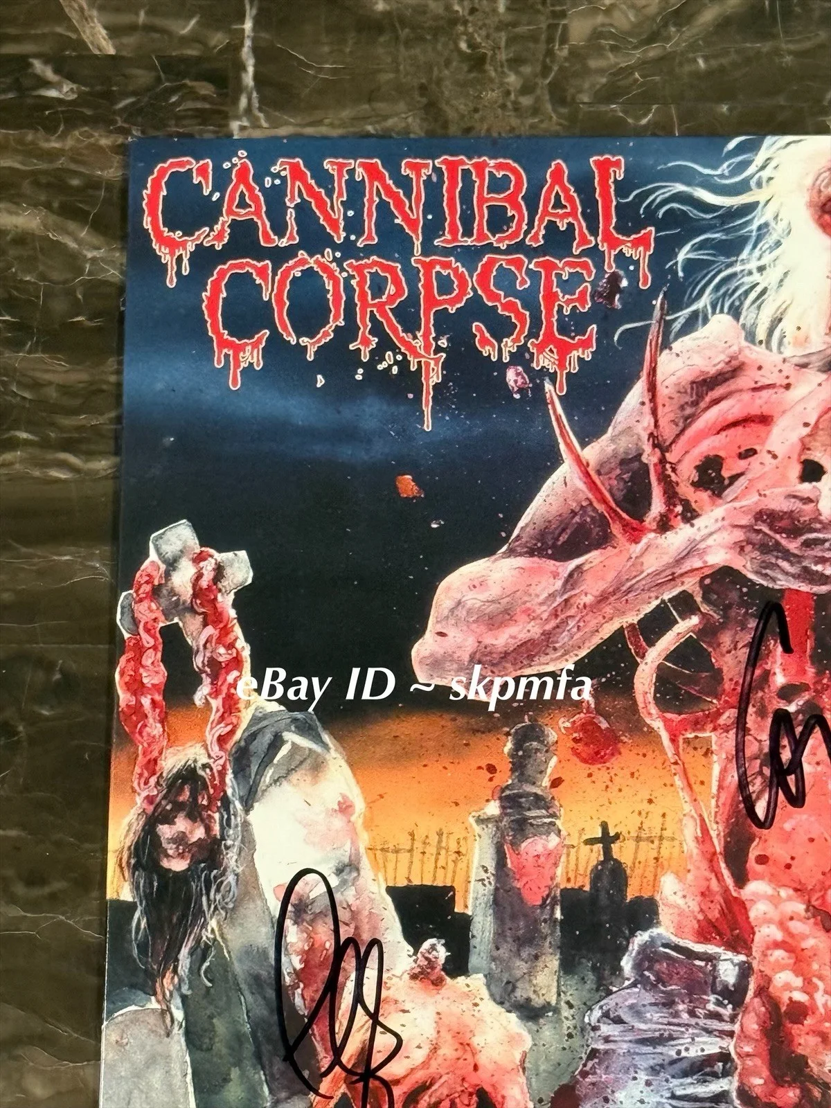 CANNIBAL CORPSE ~ Signed Vinyl GREEN ~ Eaten Back to Life 💯 Official Merch 🔥, изображение 3