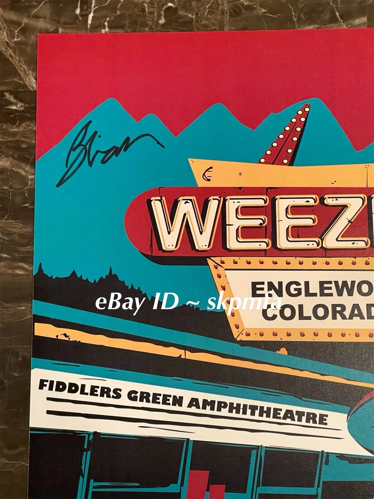 WEEZER Poster Band SIGNED Englewood CO 8-28-23 💯 Official Merch Limited Auto, image 2