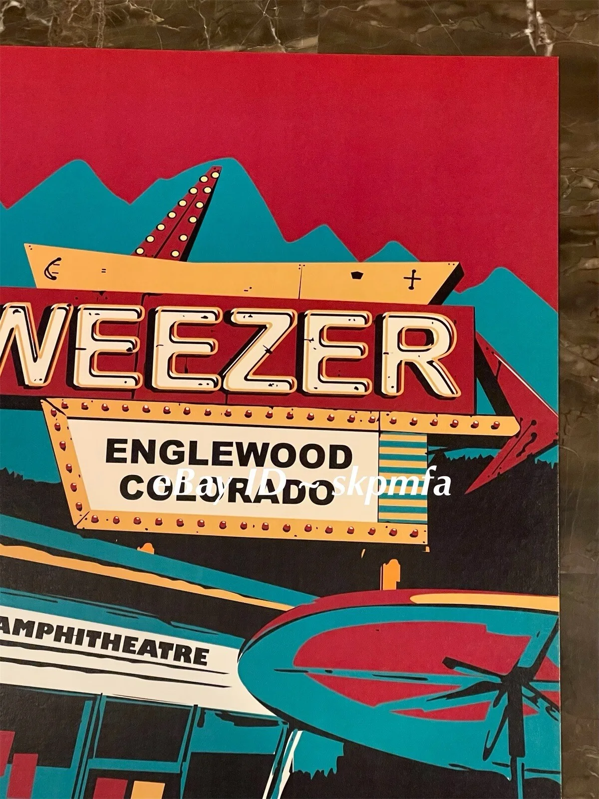WEEZER Poster Band SIGNED Englewood CO 8-28-23 💯 Official Merch Limited Auto, image 3