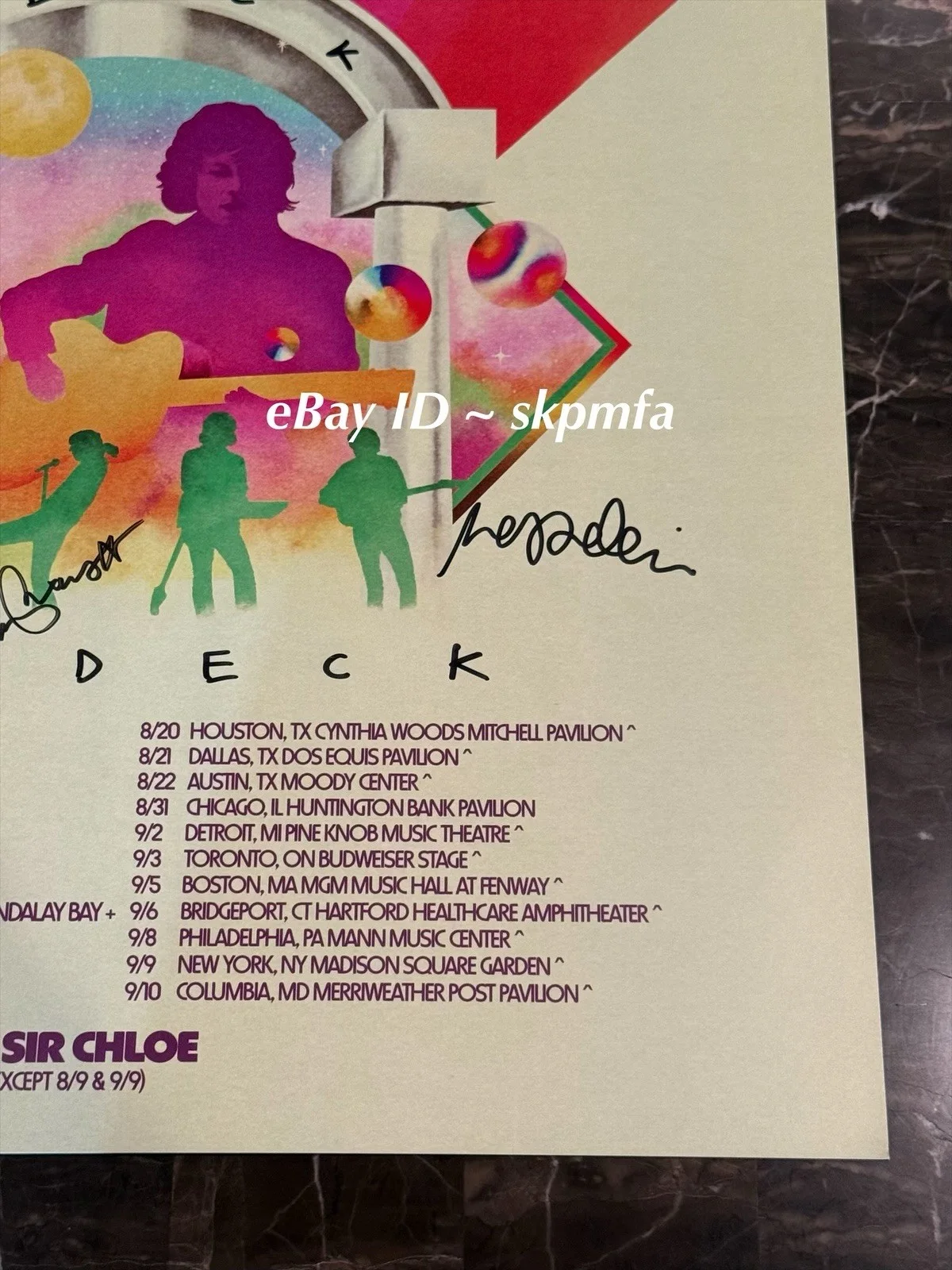BECK & PHOENIX Signed Poster 💯 Official Merch Red Rocks Summer Odyssey Tour!, изображение 5