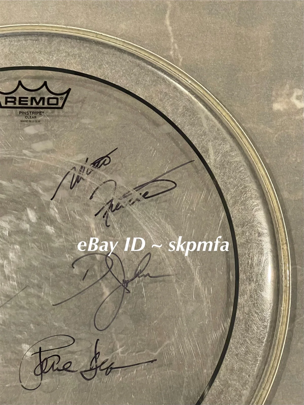 LOVERBOY Band Signed Played Drumhead 2024 Tour Paul Dean, image 3