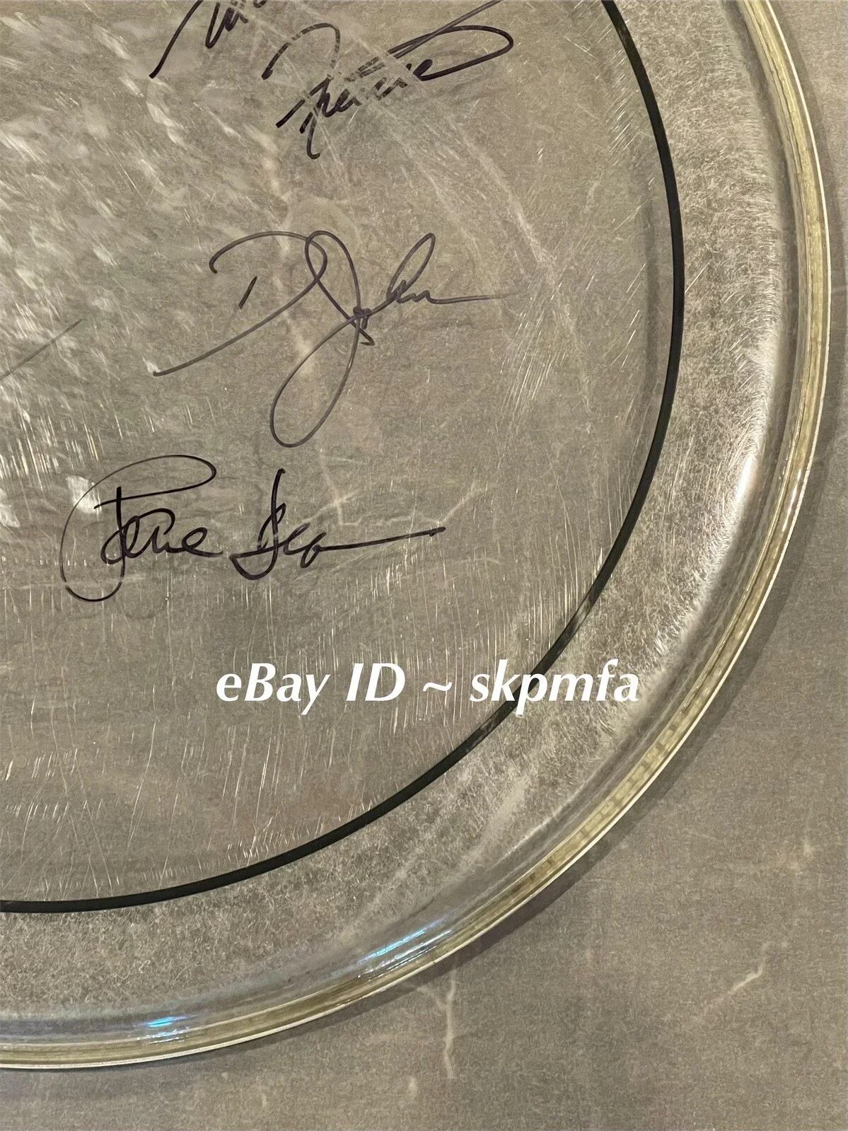LOVERBOY Band Signed Played Drumhead 2024 Tour Paul Dean, image 5