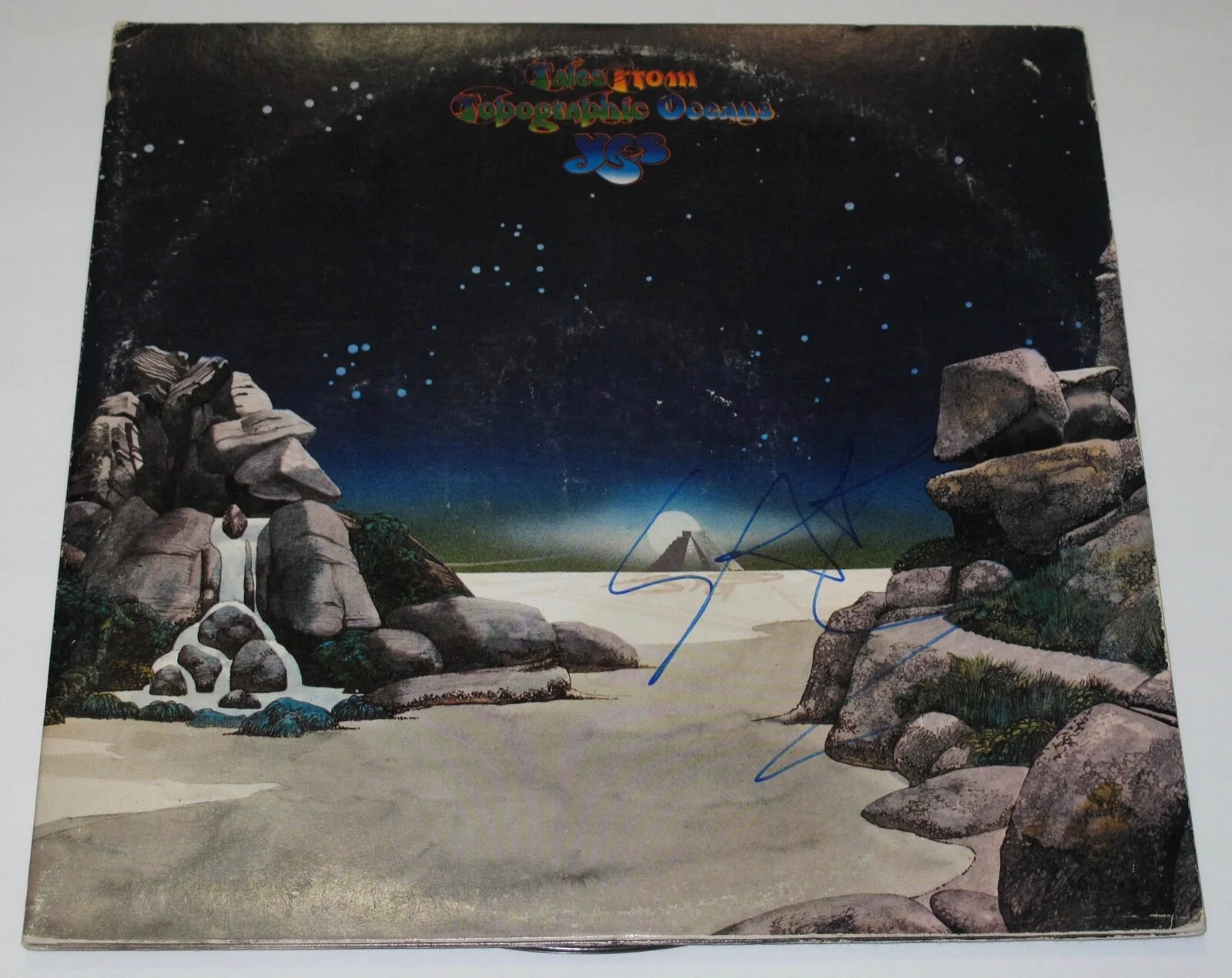 STEVE HOWE — Steve Howe signed YES "TALES FROM TOPOGRAPHIC OCEANS" Vinyl Album Lp JSA COA, image 4