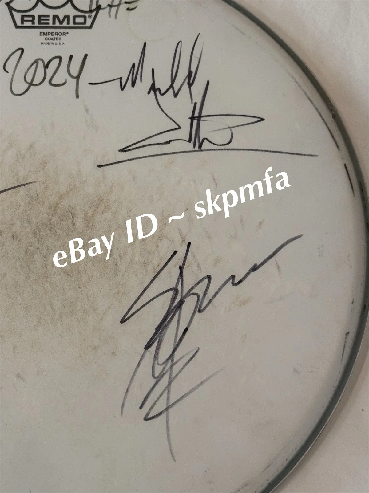 QUEENSRYCHE Signed Drumhead 17" 2024 Tour 💯 OFFICIAL MERCH Band Signed, image 5