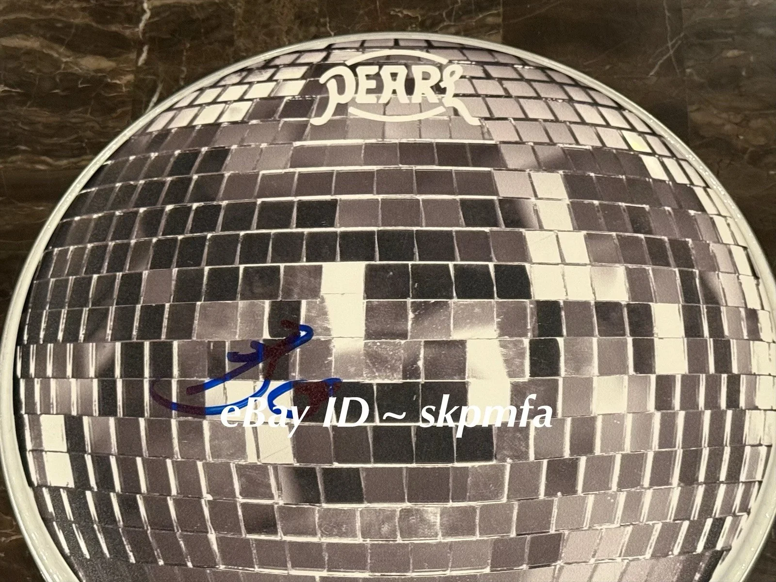 BARRY KERCH - SHINEDOWN Signed Drumhead 13" Tour 2025 Disco Ball Dance Kid Dance, image 3