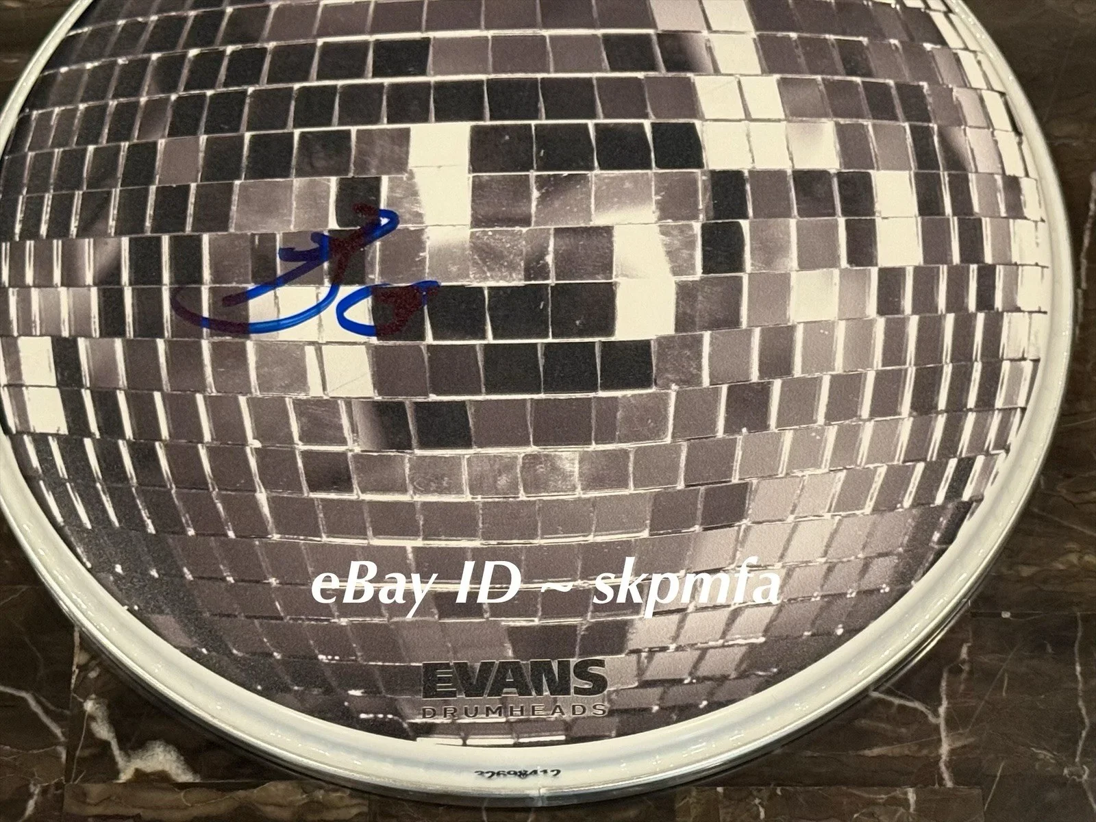 BARRY KERCH - SHINEDOWN Signed Drumhead 13" Tour 2025 Disco Ball Dance Kid Dance, image 4