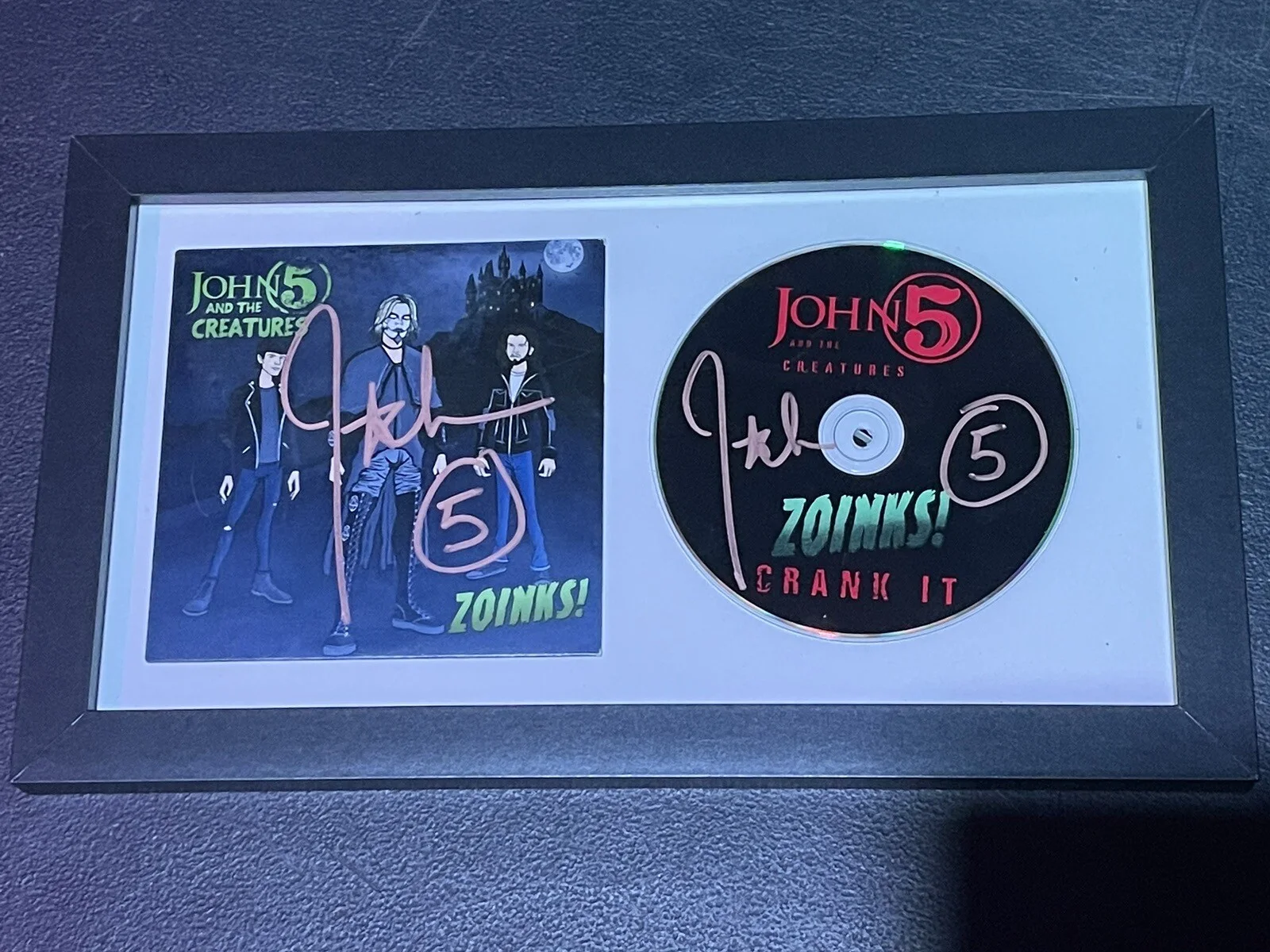 JOHN 5 & The Creatures ~ Signed Framed CD & Cover Insert ~ Zoinks! Crank It!!, image 2