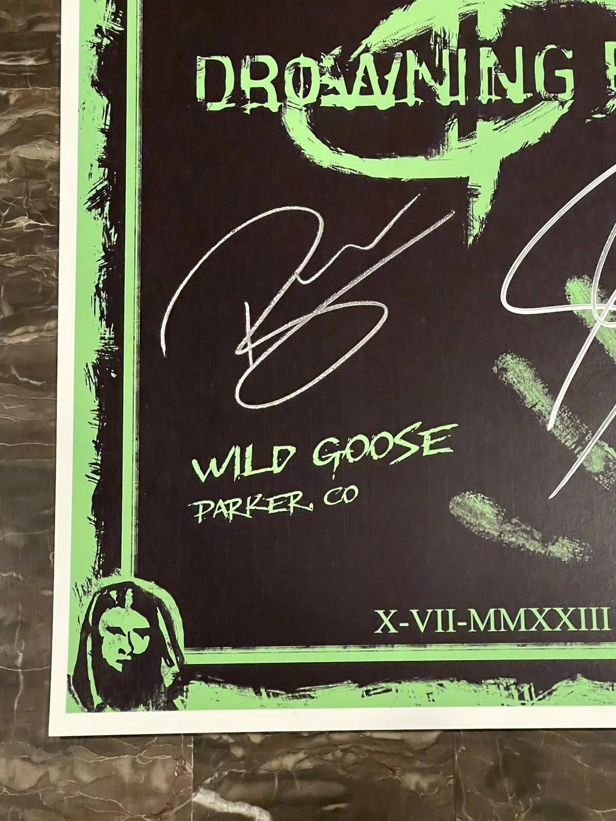 DROWNING POOL ~ Signed Poster ~ Autographed ~ Wild Goose, Parker CO 10.7.2023, image 4