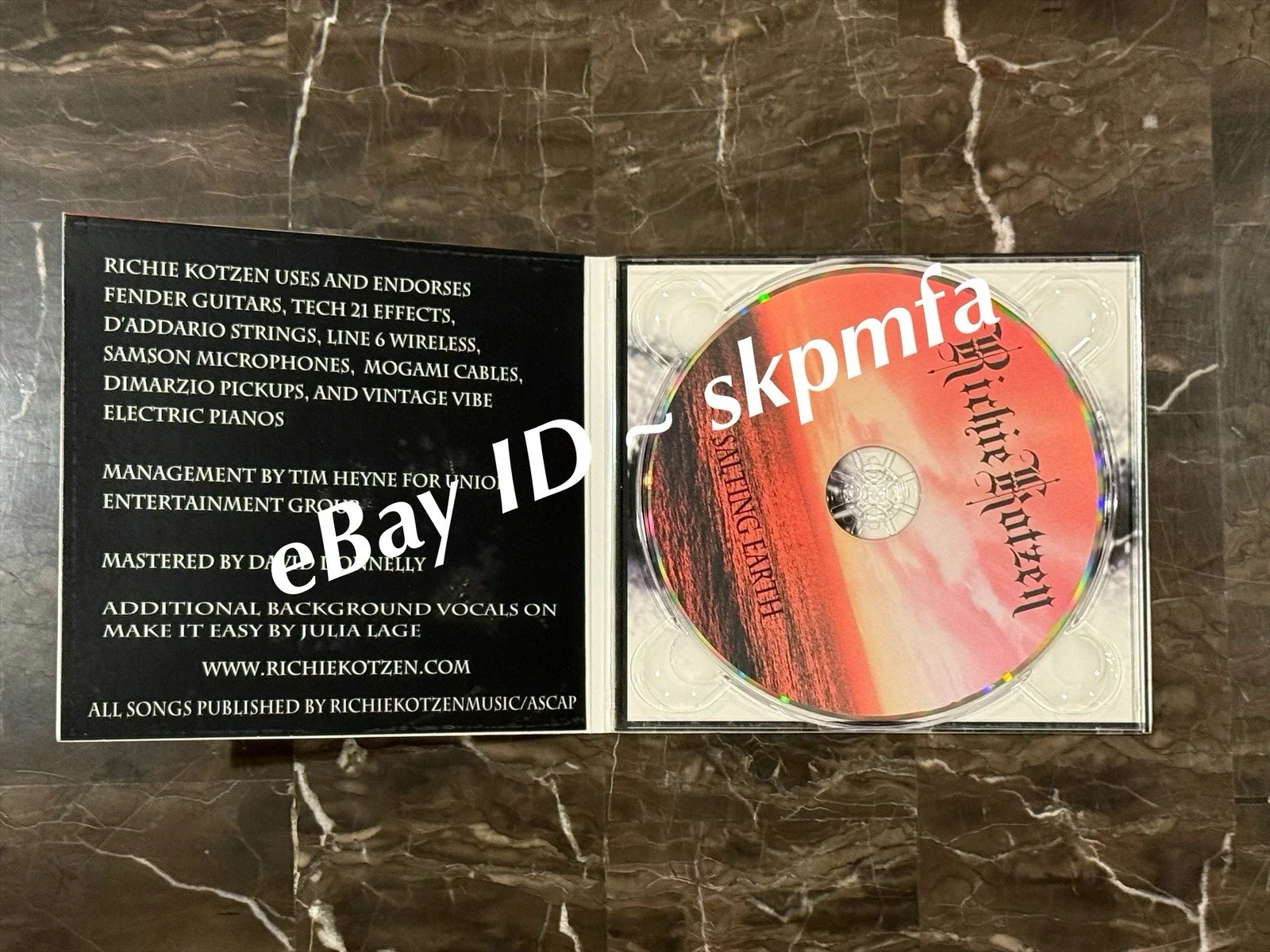 RICHIE KOTZEN Signed CD - Salting Earth - 💯 Official Poison Mr. Big, image 2