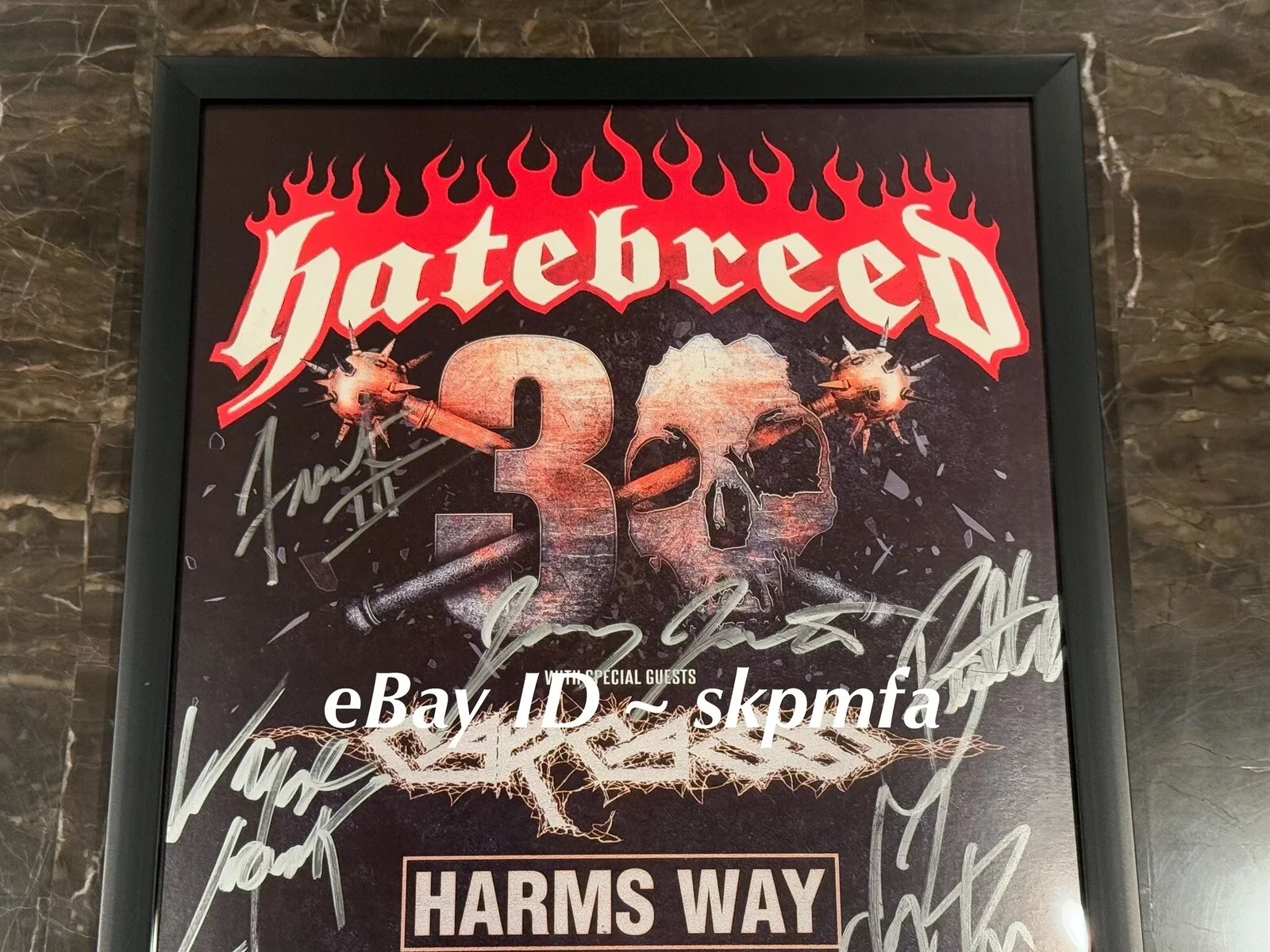 HATEBREED Framed Poster Band SIGNED 2024 Tour 11x17 💯 Official MERCH 🔥 🎤, изображение 2