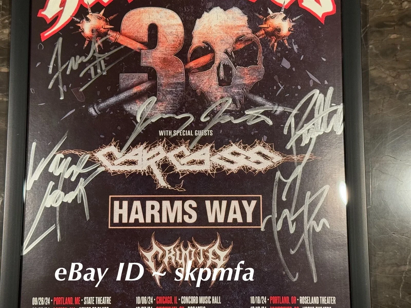 HATEBREED Framed Poster Band SIGNED 2024 Tour 11x17 💯 Official MERCH 🔥 🎤, изображение 4