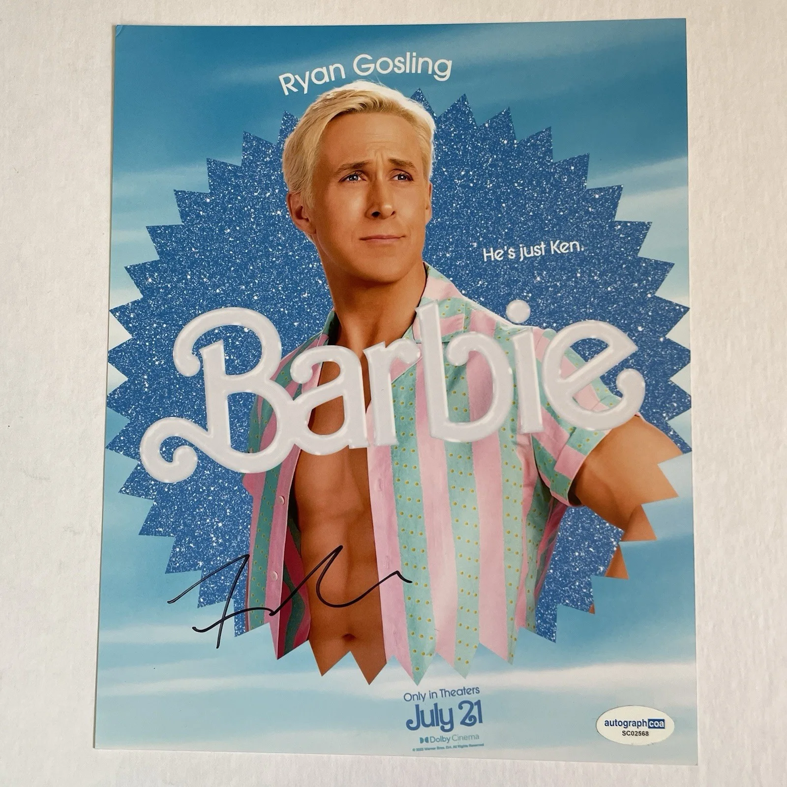 Ryan Gosling — Ryan Gosling Authentic Hand Signed Autograph 8x10 Photo ACOA COA Barbie Ken