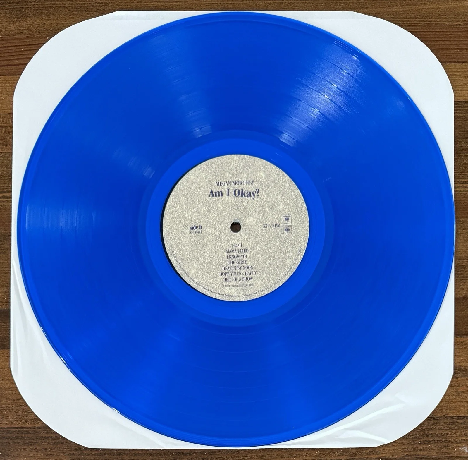 Megan Moroney SIGNED Am I Okay Blue Vinyl Jacket Cover Autograph BECKETT BAS COA, image 4