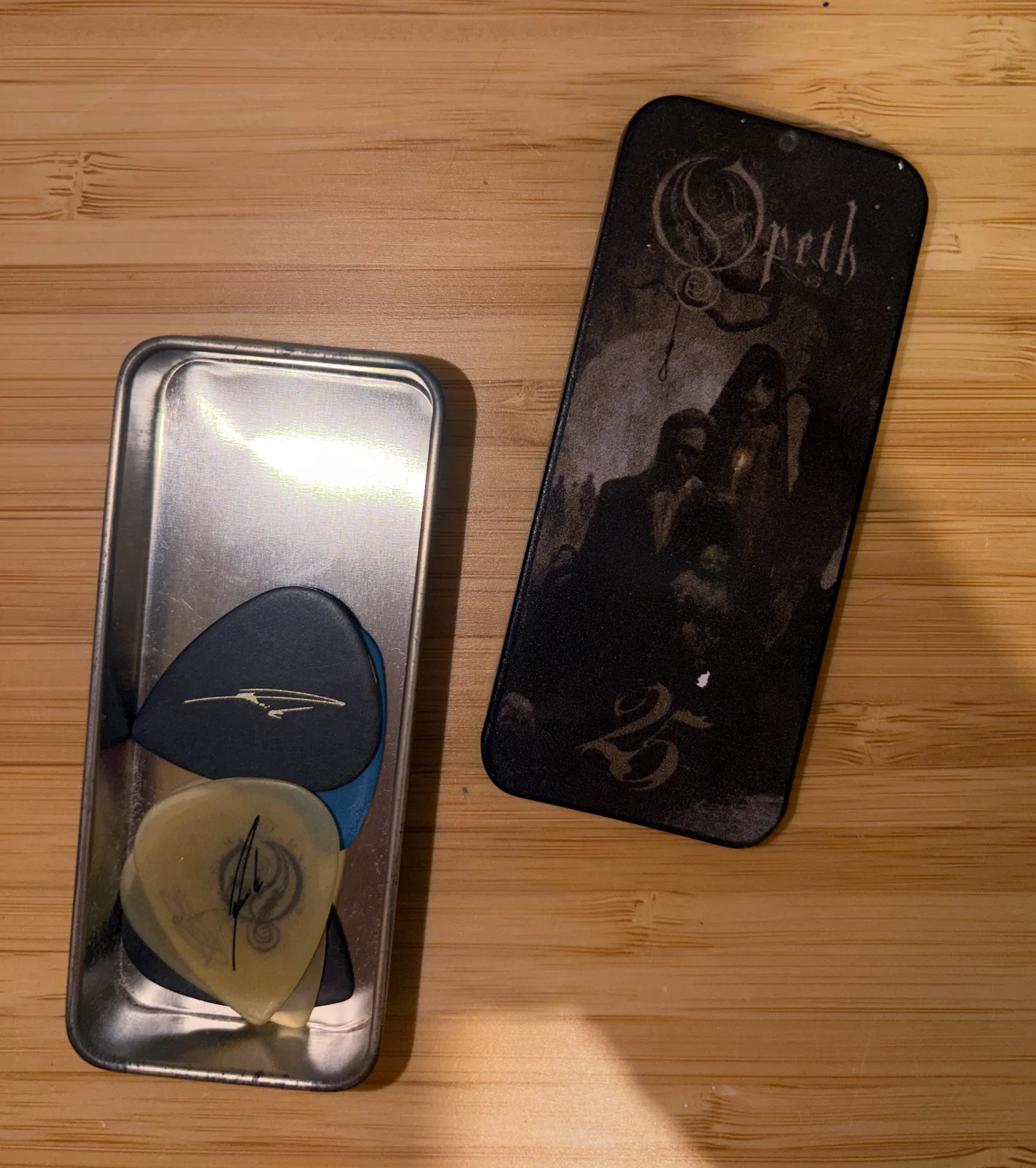 Opeth 25th Anniversary Guitar Pick Tin Set Signed by Full Band 5 Picks [Rare], изображение 4