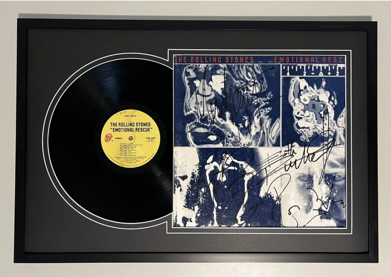 The Rolling Stones Signed Vinyl Mick Jagger Keith Richards Ron Woods C Watts COA, изображение 2