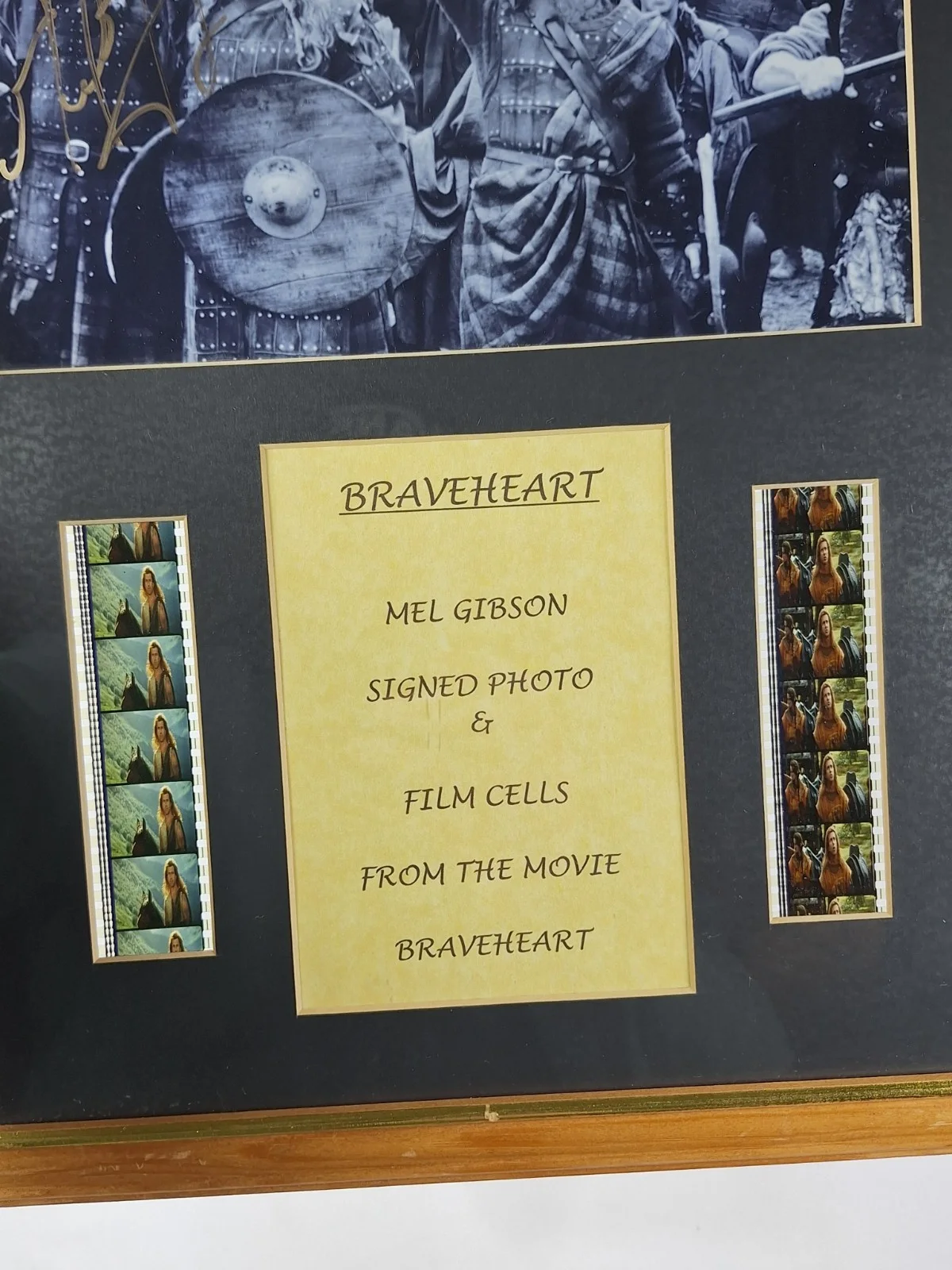Mel Gibson BraveHeart Signed Photo and Film Cells from the Movie 13 x 17 Framed, изображение 3
