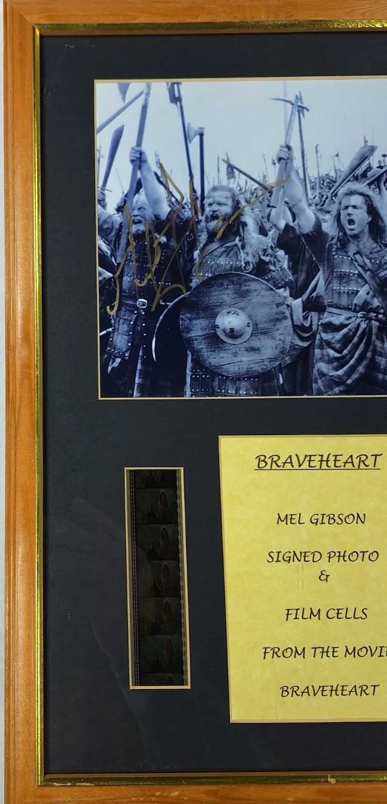 Mel Gibson BraveHeart Signed Photo and Film Cells from the Movie 13 x 17 Framed, изображение 4
