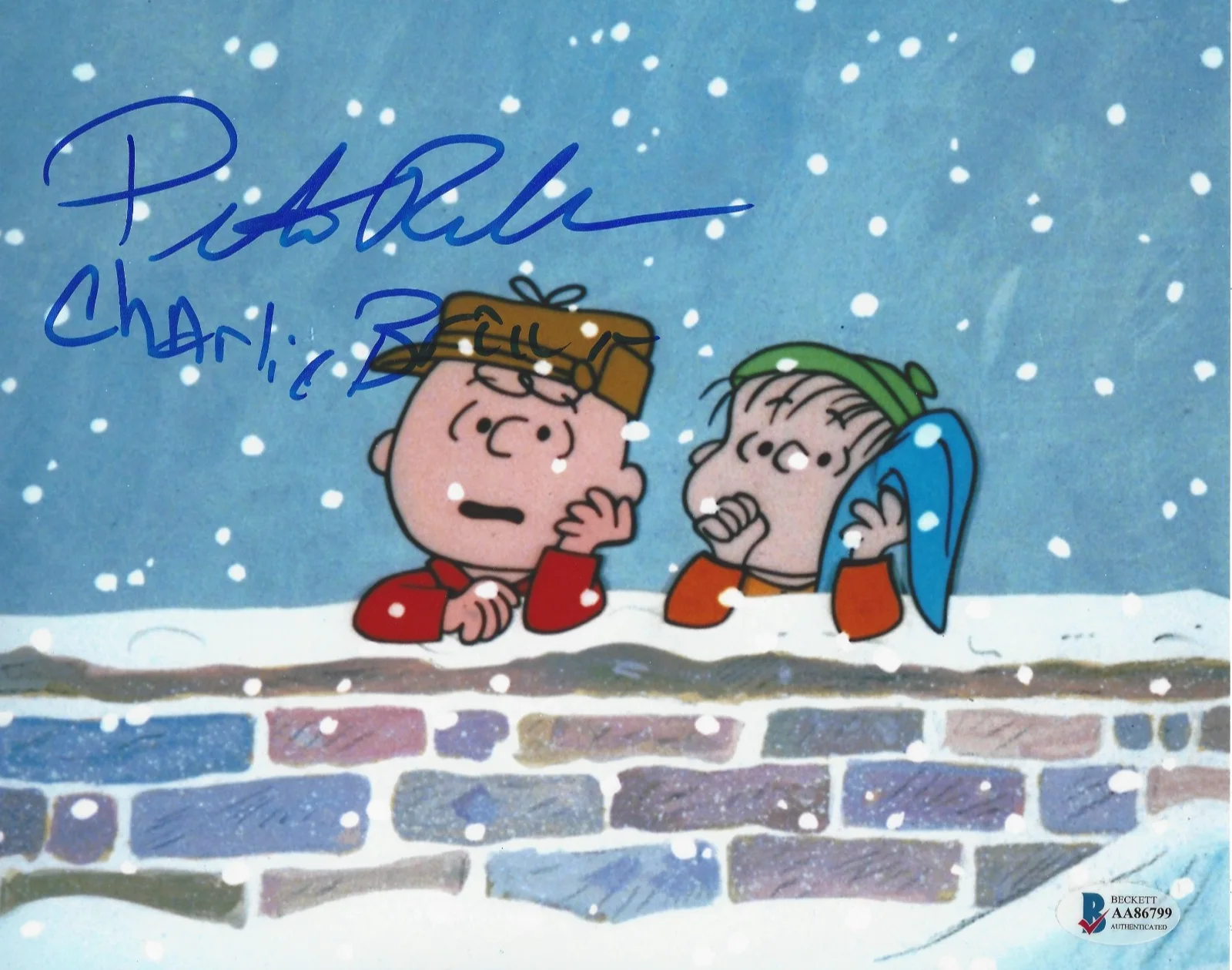 PETER ROBBINS SIGNED PEANUTS CHARLIE BROWN 8x10 PHOTO 2 VOICE ACTOR BECKETT COA, изображение 2