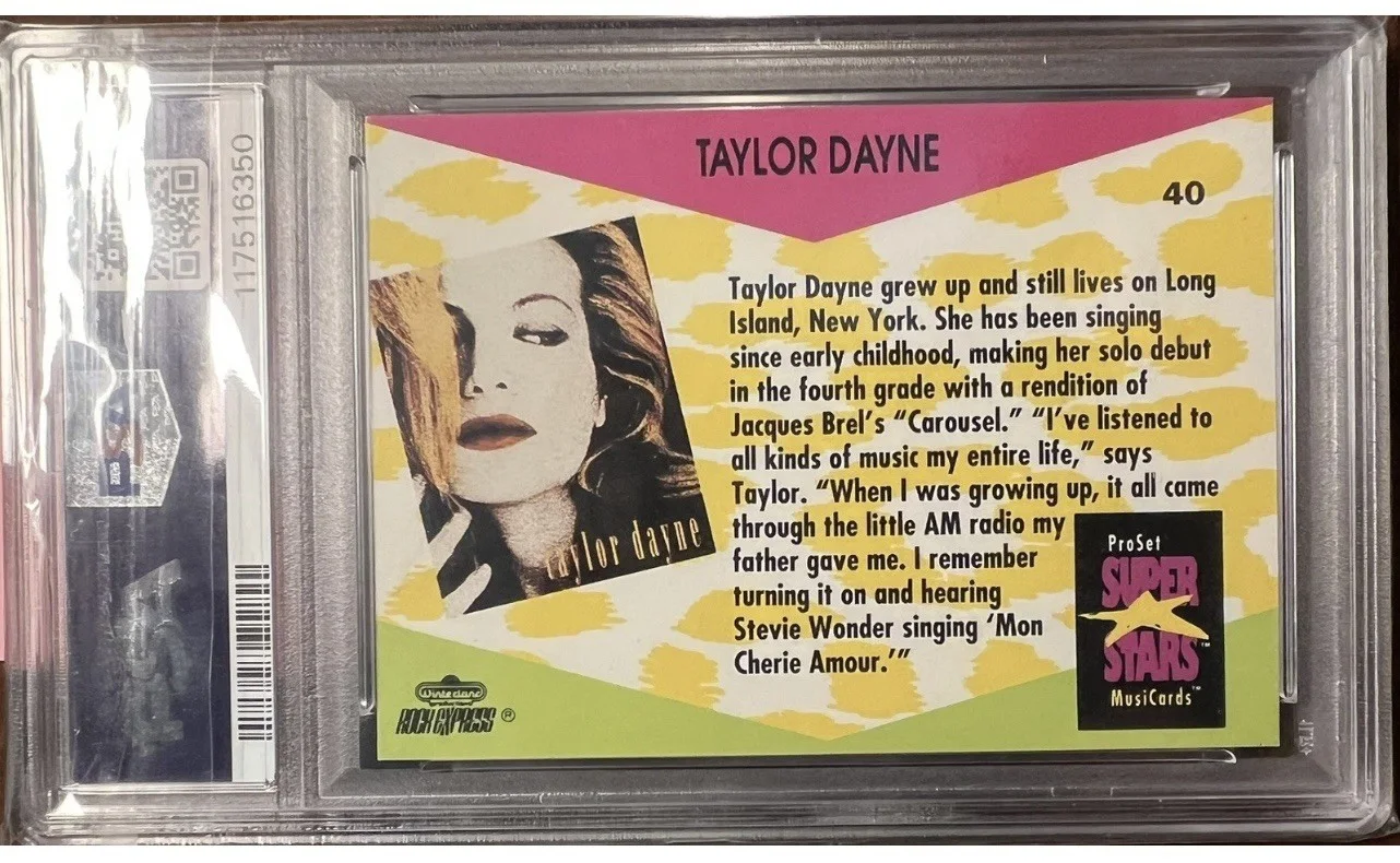 Taylor Dayne Signed 1991 PSA DNA COA Autograph 1991 Proset Superstars Cards #40, image 2