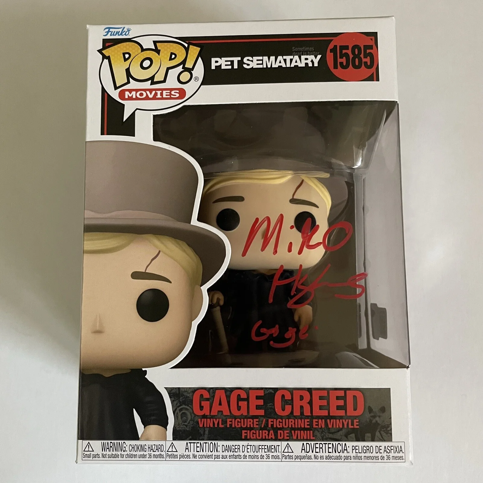 Miko Hughes — Miko Hughes Signed Gage Creed Funko Pop 1585 With OC COA