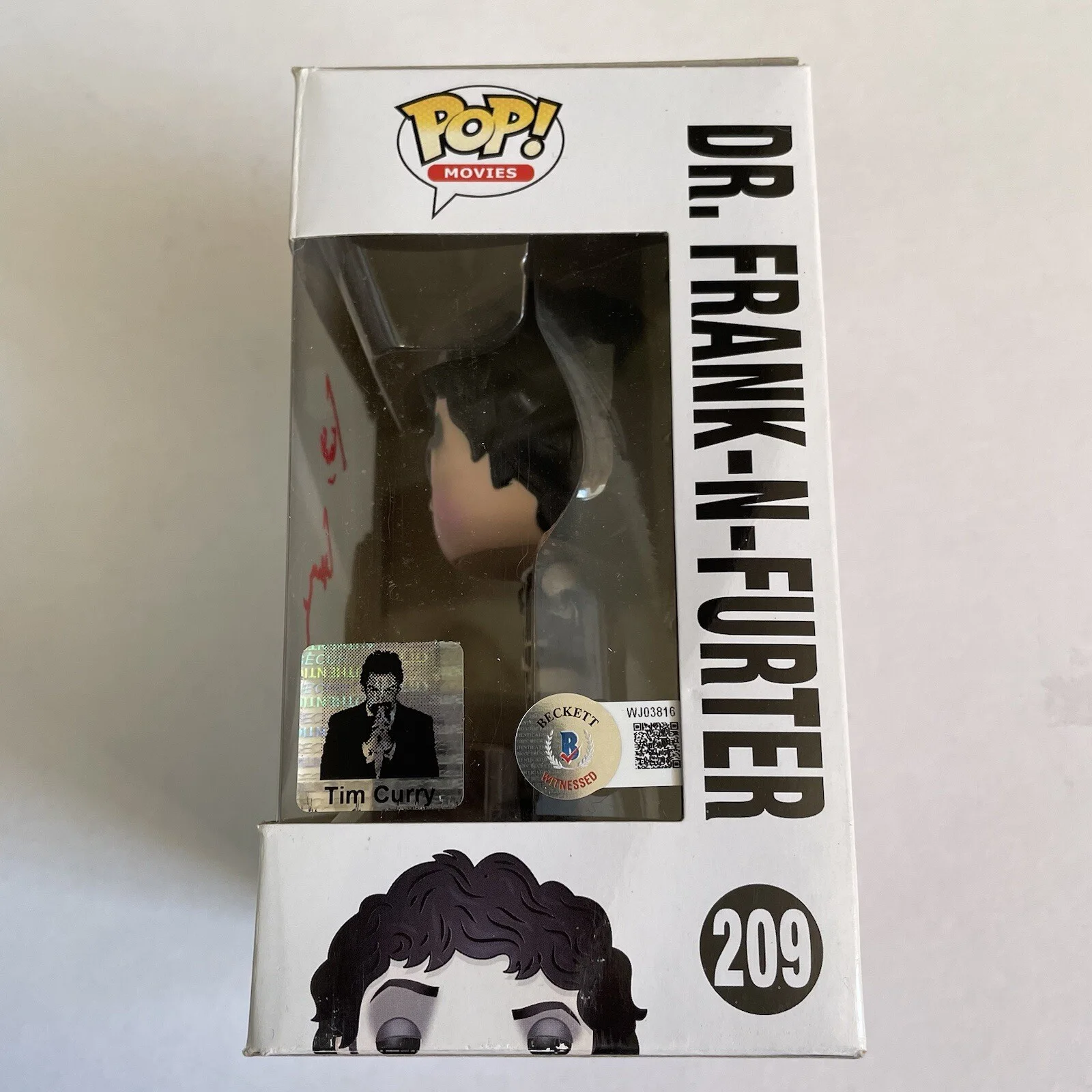 Tim Curry — Tim Curry Signed Rocky Horror Dr. Frank-N-Furter Funko Pop #209 BECKETT COA, image 4